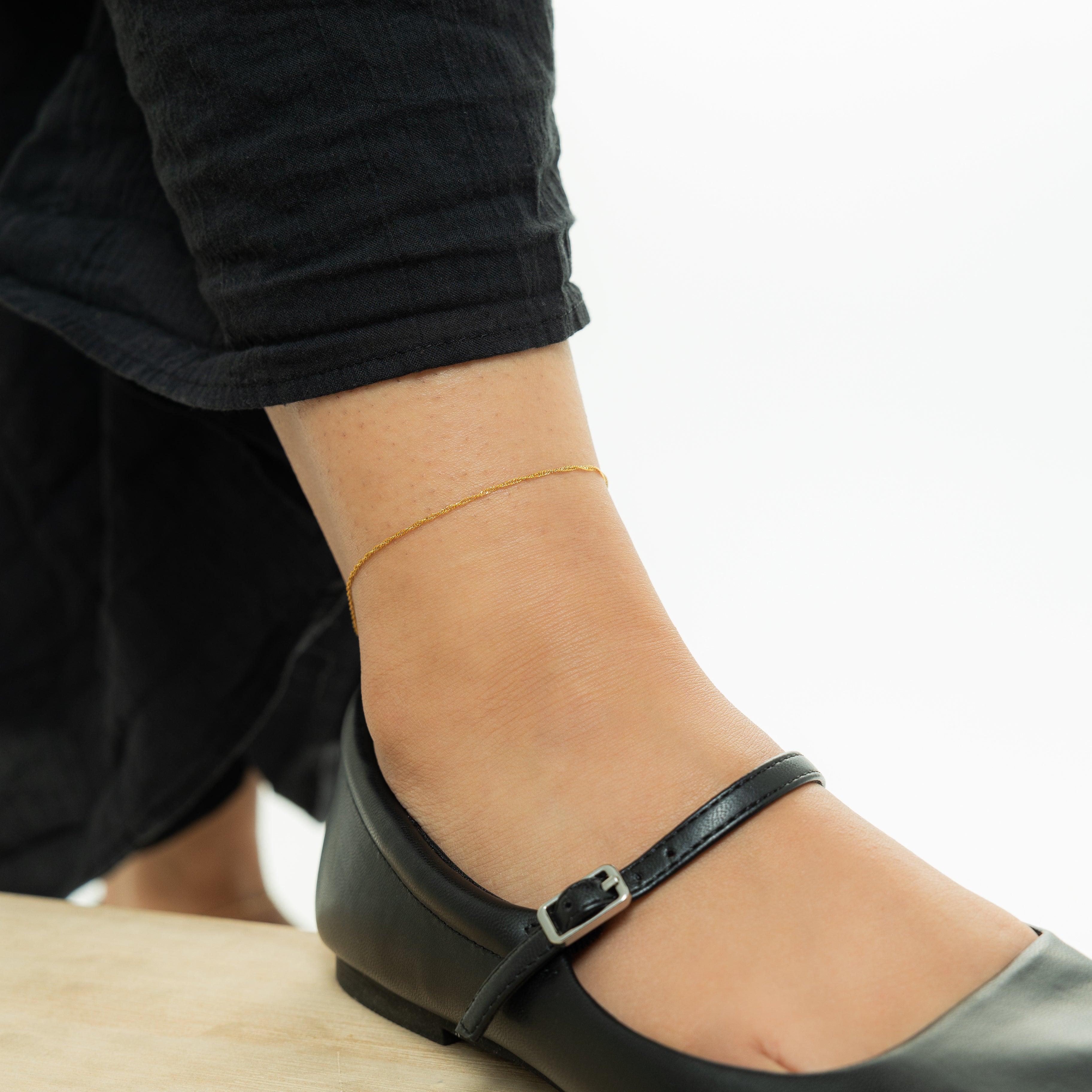 Delicate Micro Twisted Ankle Bracelet