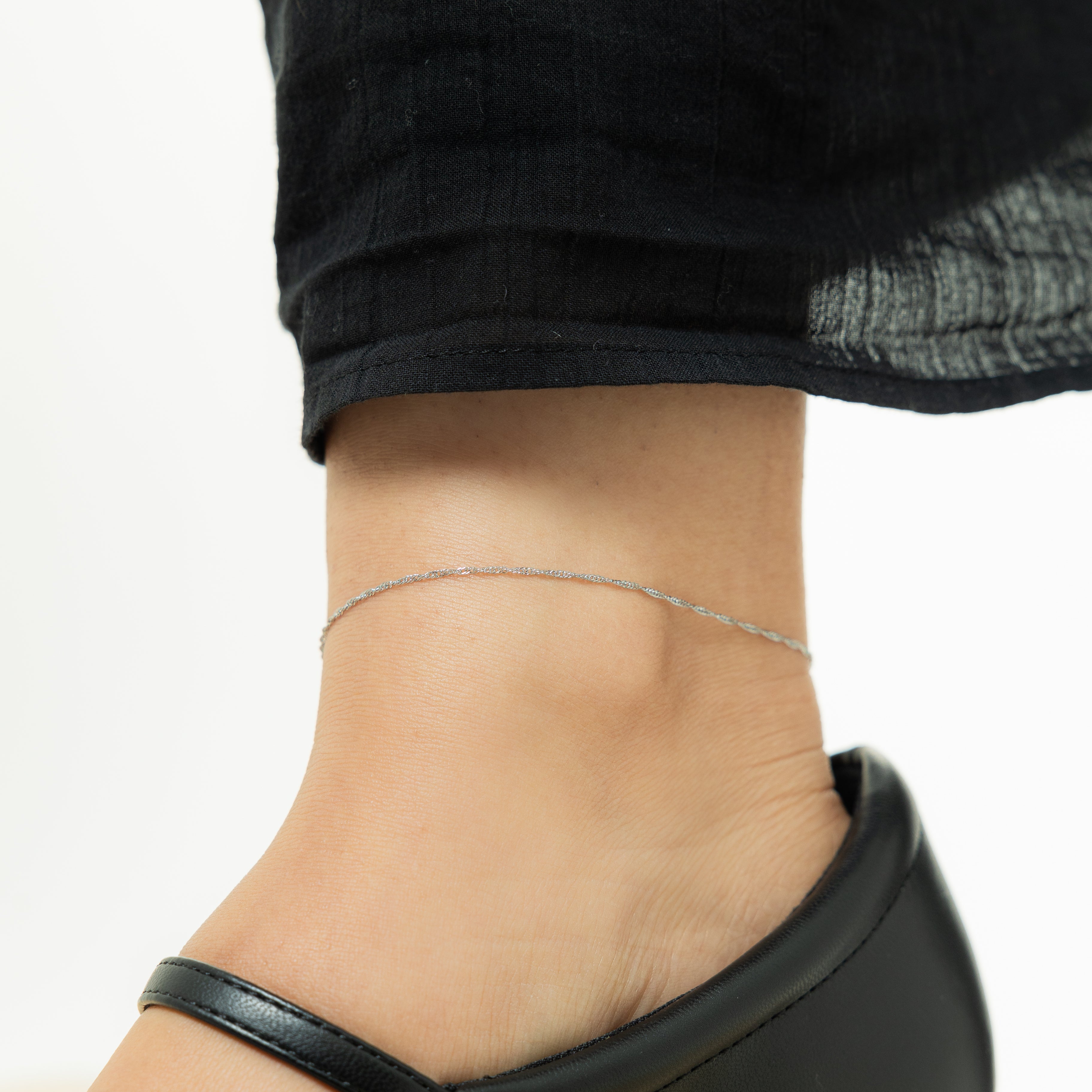 Delicate Micro Twisted Ankle Bracelet
