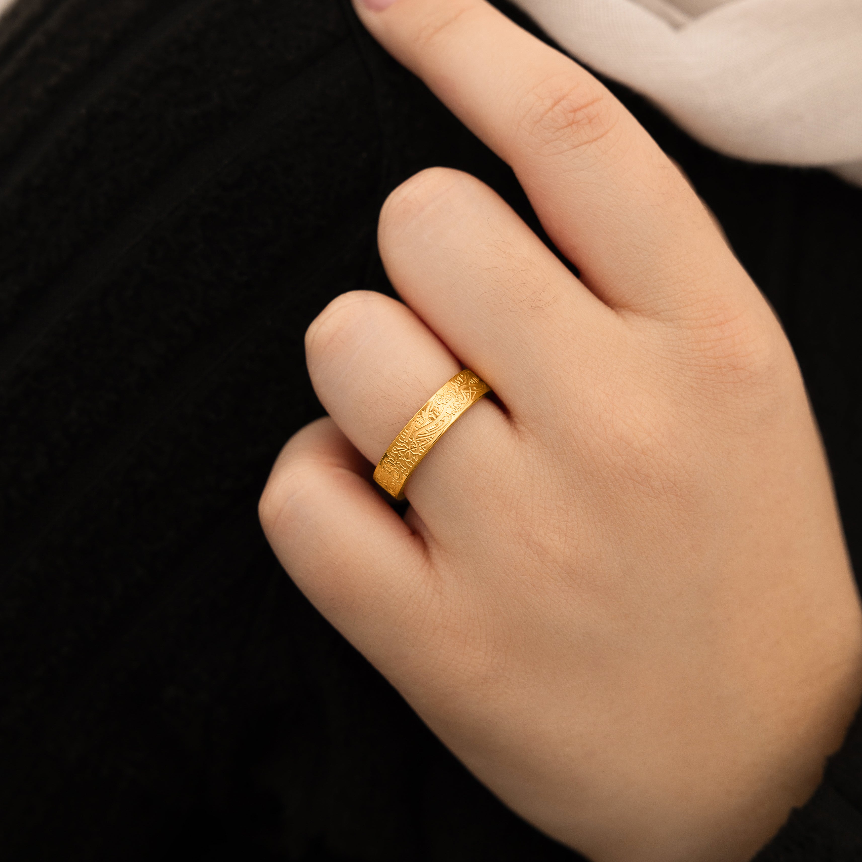 Women's 'Hardship to Ease' Inspirational Ring V2
