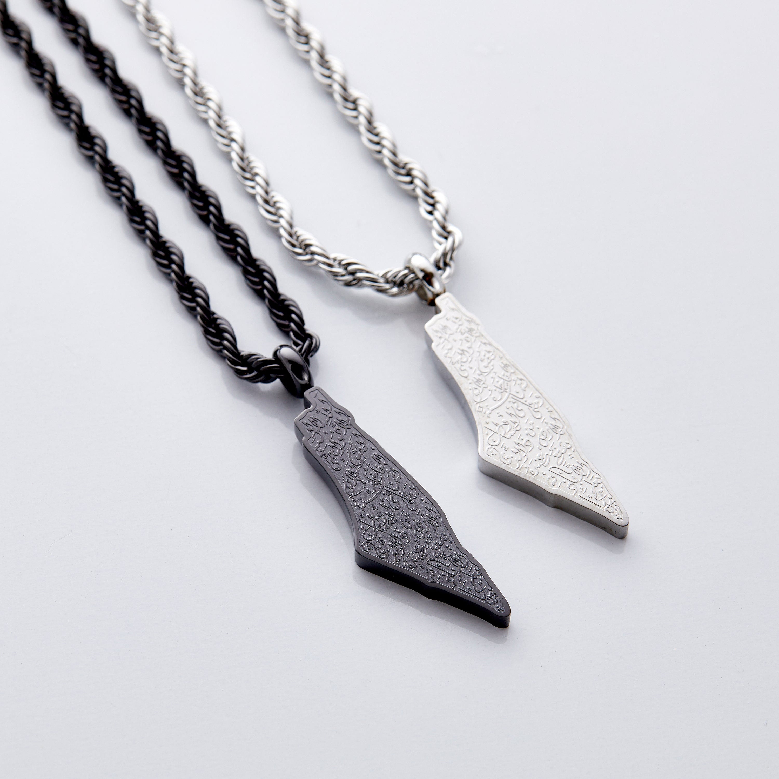 Men's Ayatul Kursi Map Pendant Necklace