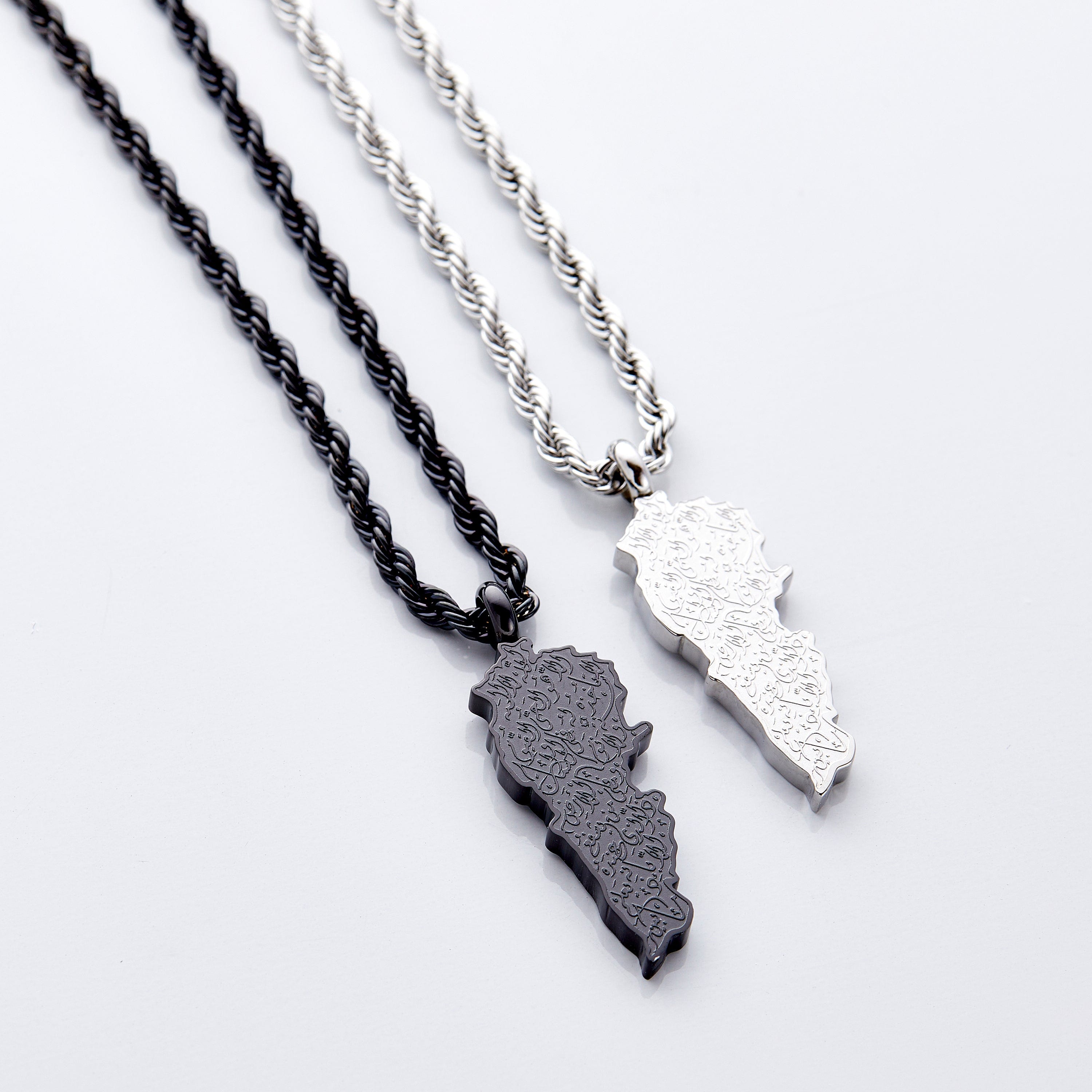 Men's Ayatul Kursi Map Pendant Necklace