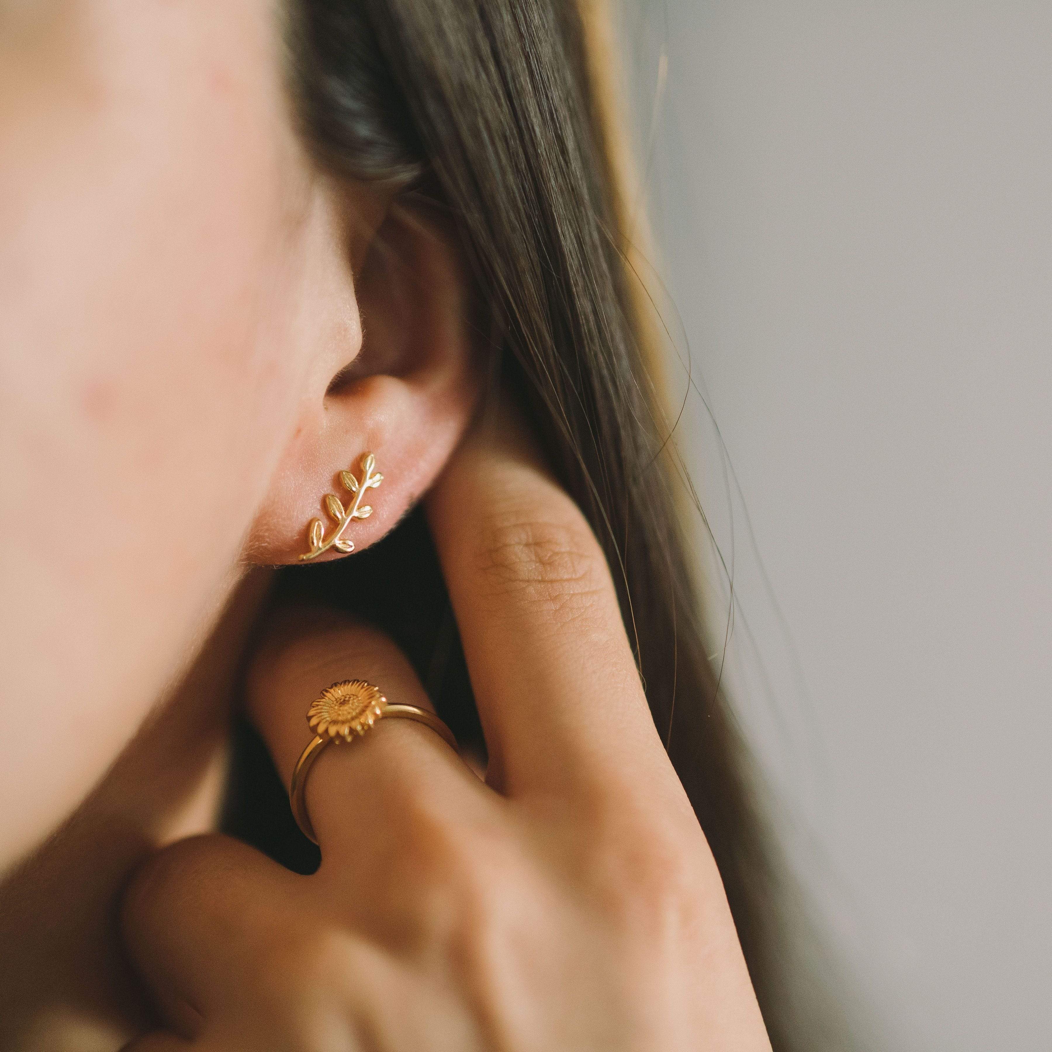 Handcrafted Olive Leaf Earrings from Palestine
