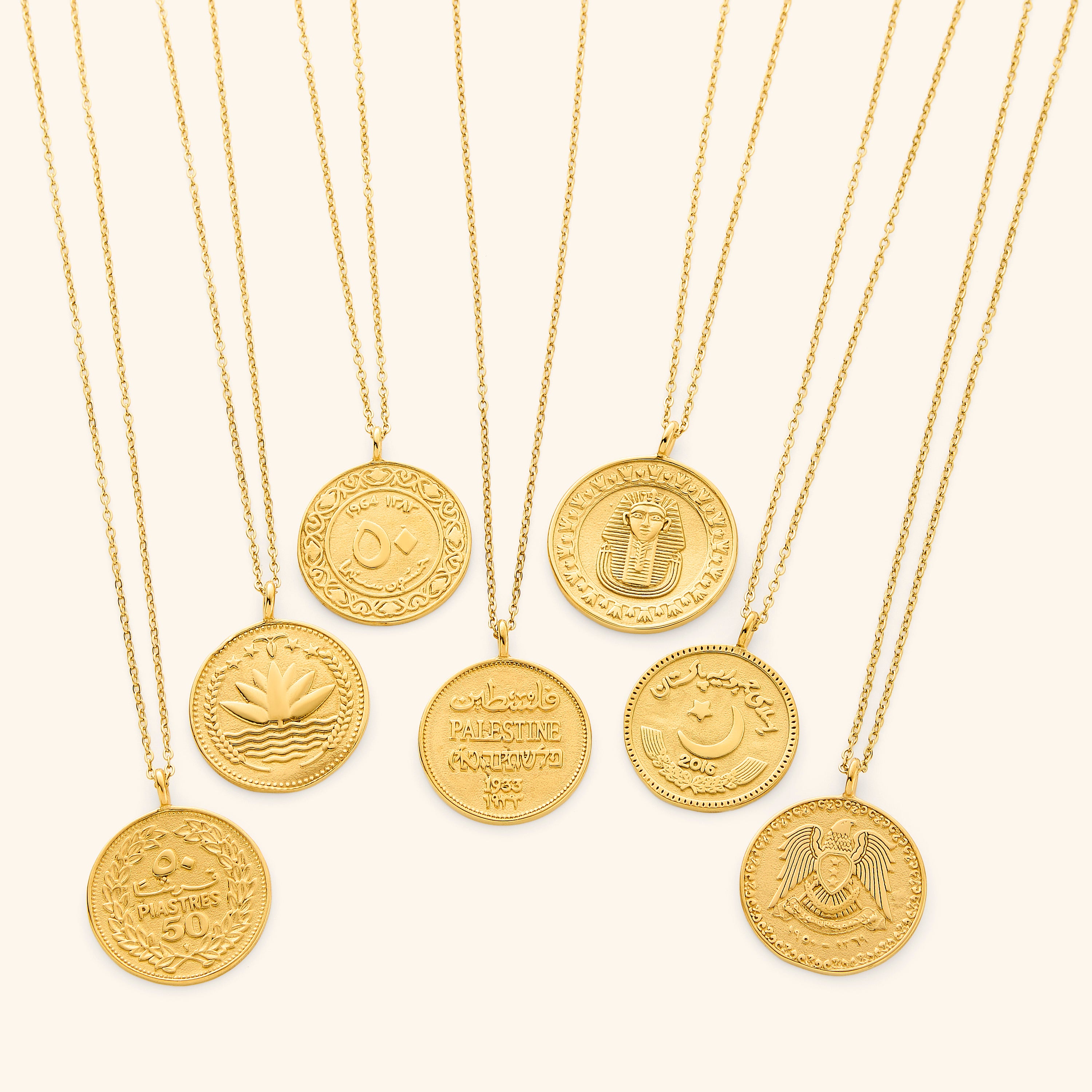 Women's Elegant Country Coin Pendant Necklace