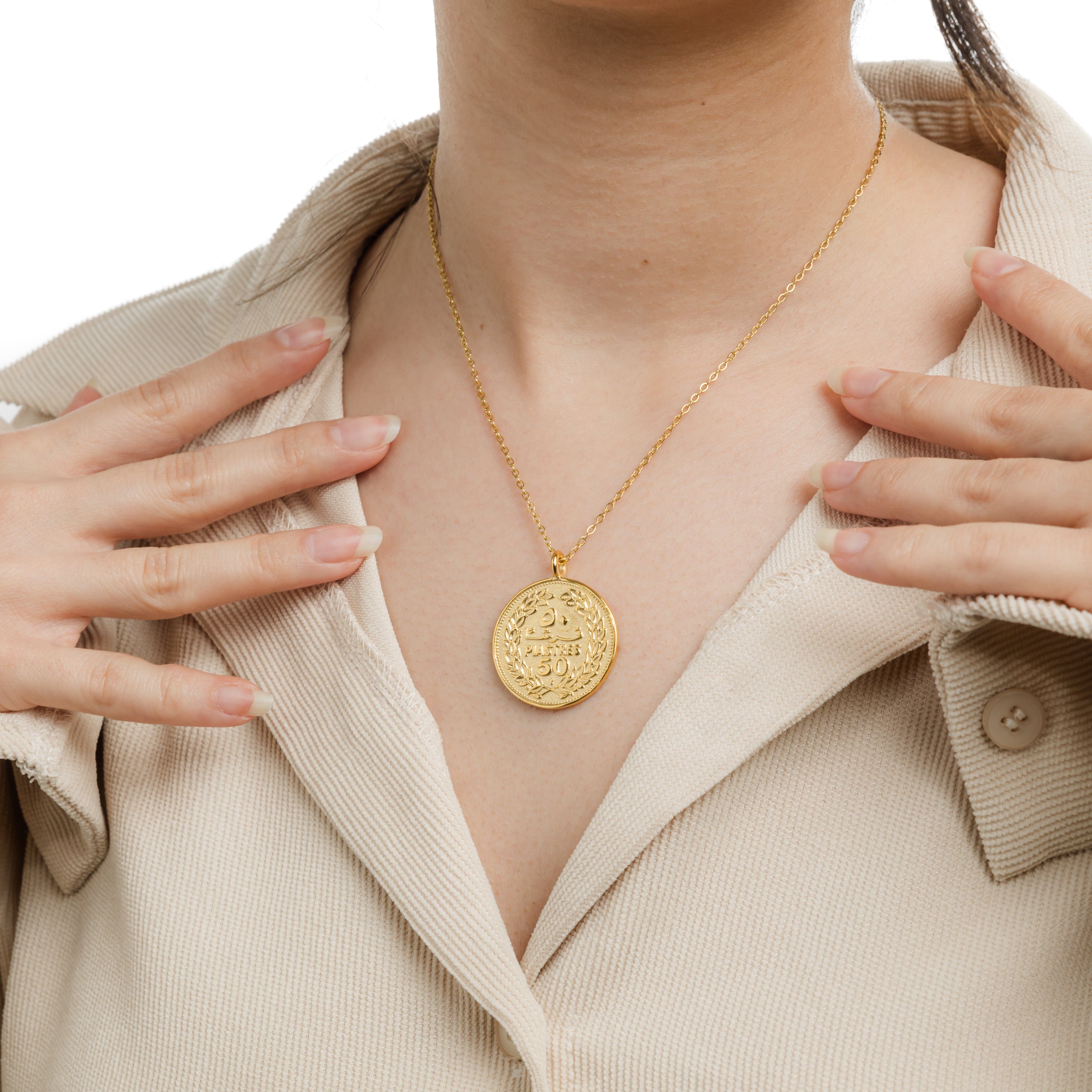 Women's Elegant Country Coin Pendant Necklace