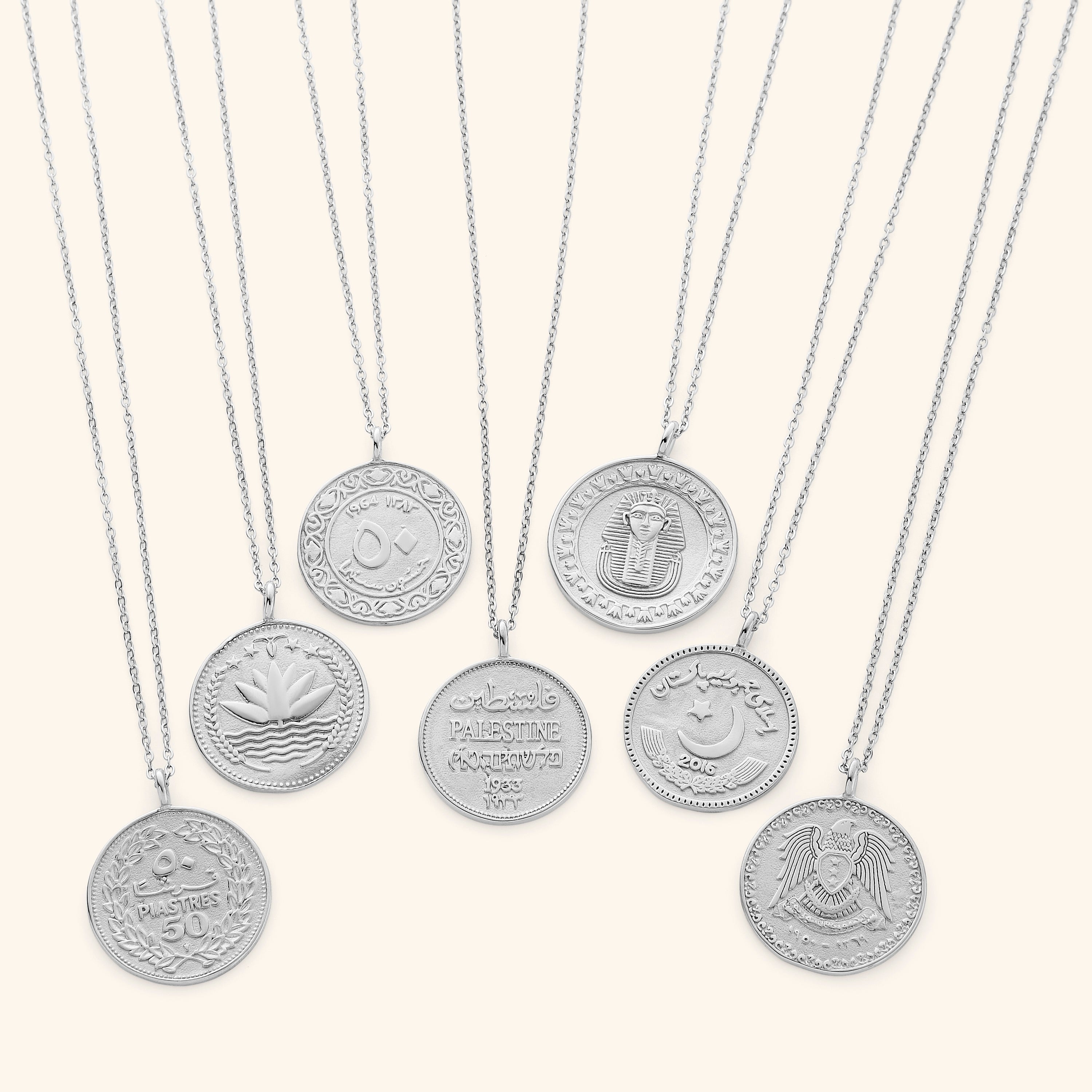 Women's Elegant Country Coin Pendant Necklace