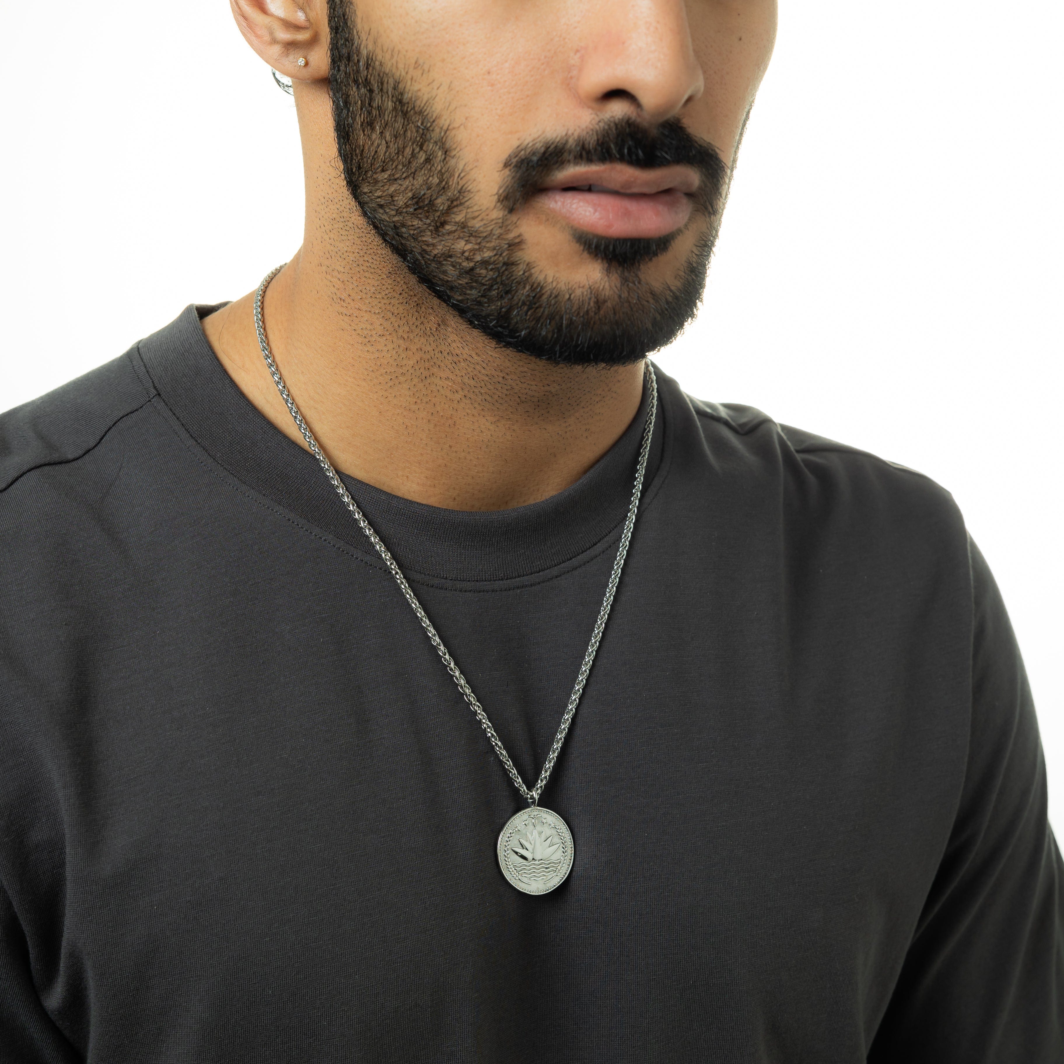 Men's Country Coin Pendant Necklace