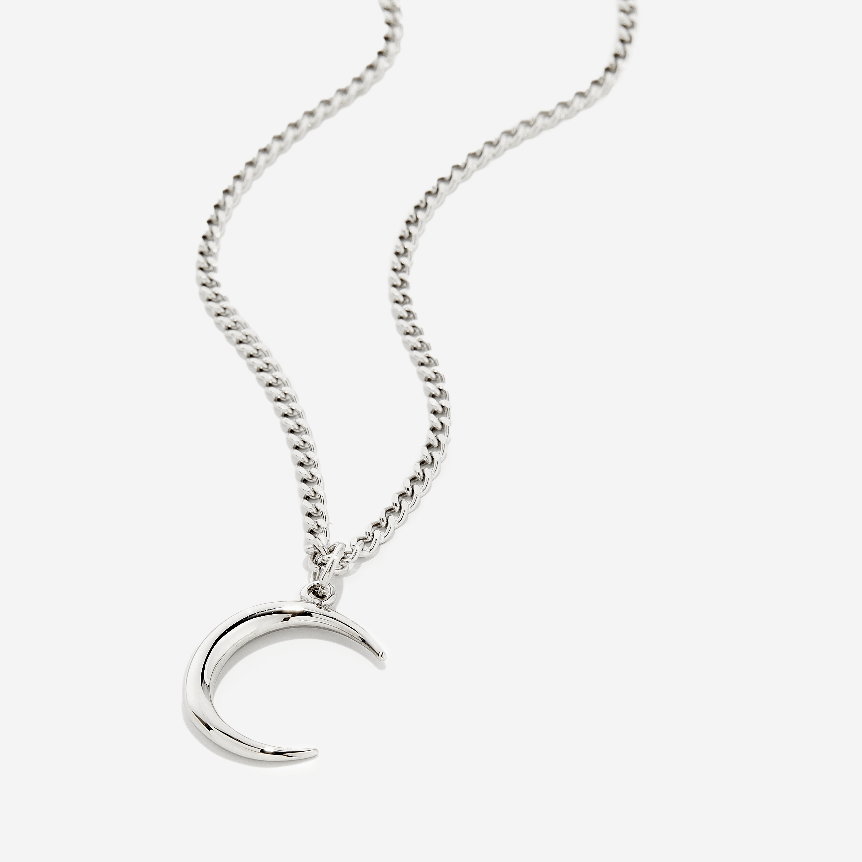Men's Crescent Pendant Necklace – Sleek & Stylish