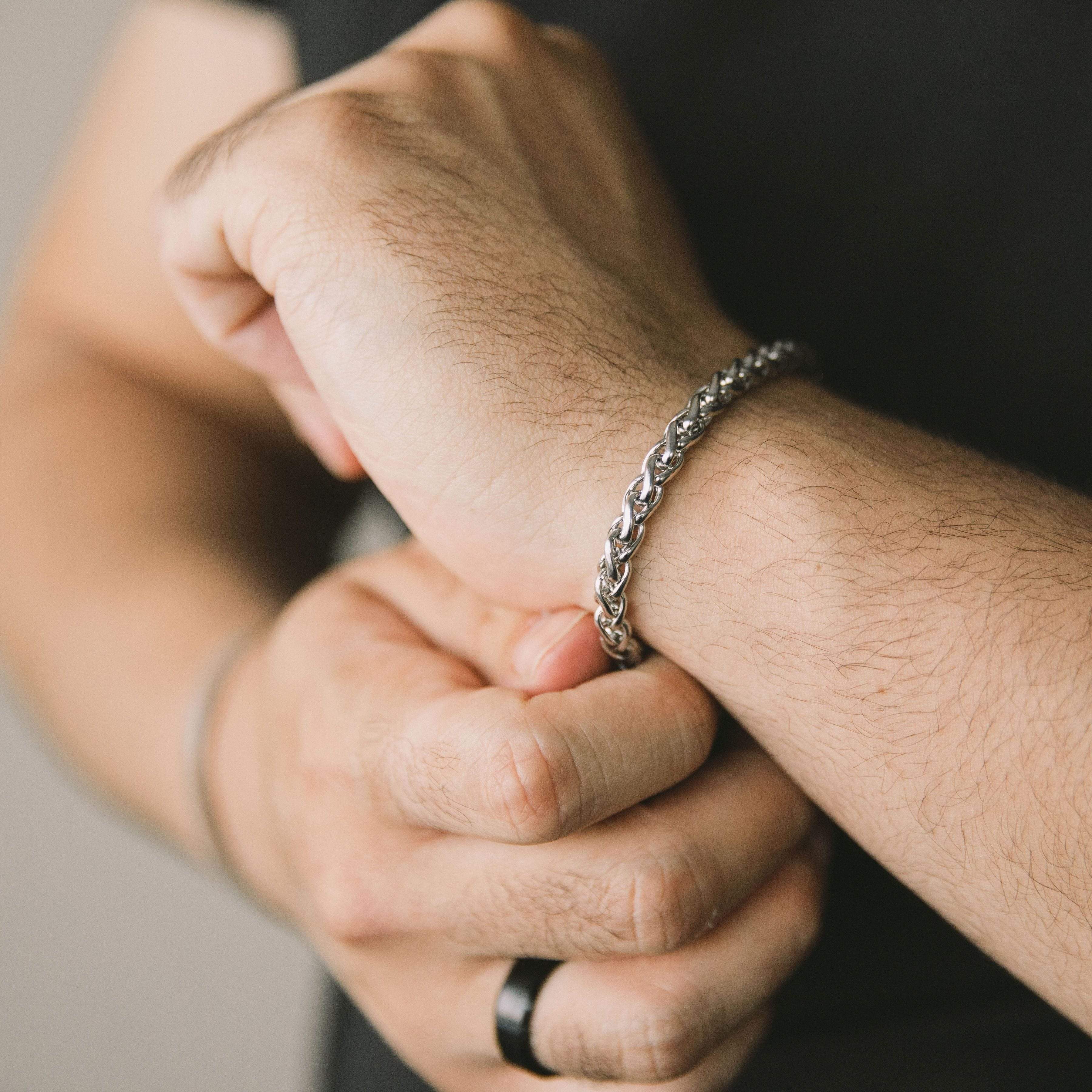 Men's Wheat Link Chain Bracelet