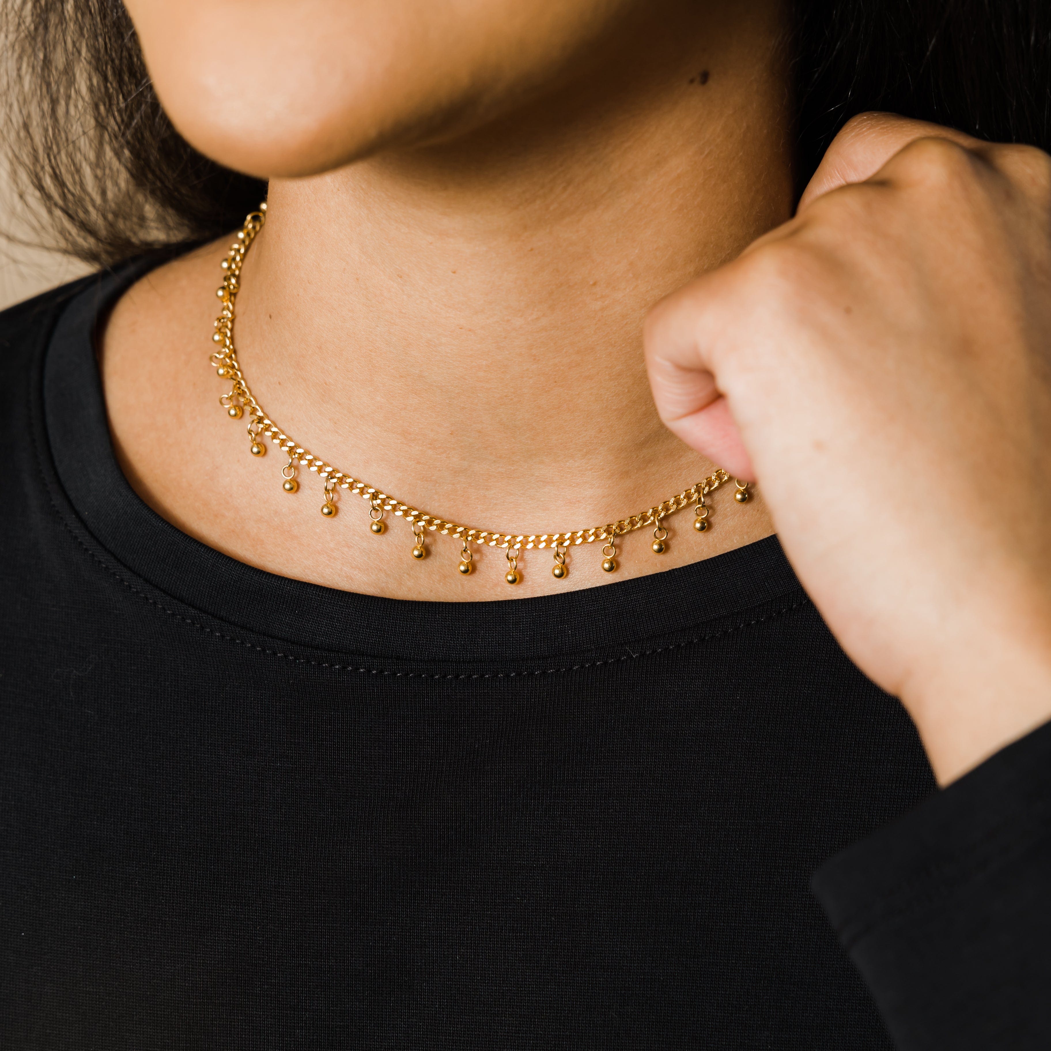 Dotted Drop Choker Necklace