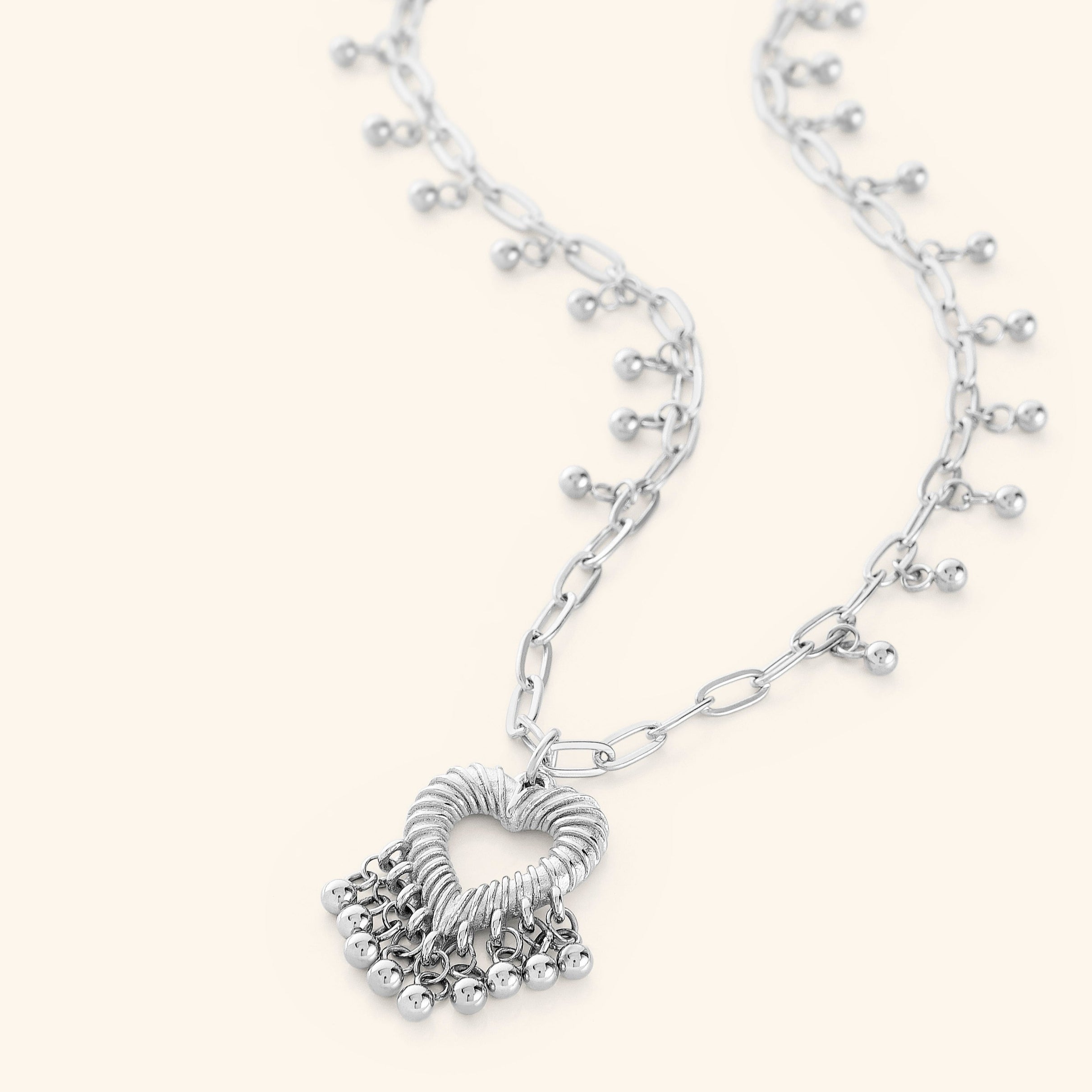 Dotted Heart Pendant Necklace for Women