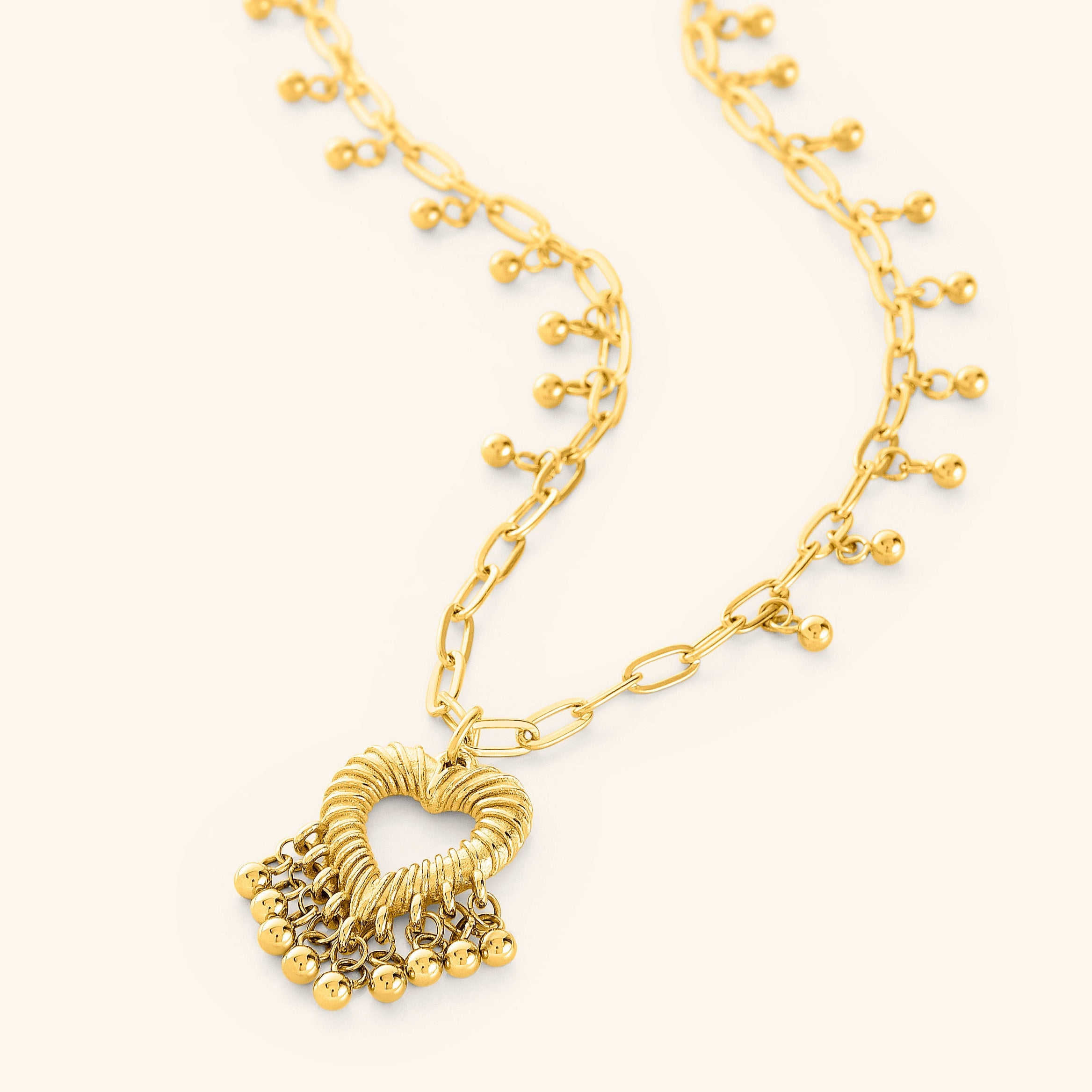Dotted Heart Pendant Necklace for Women