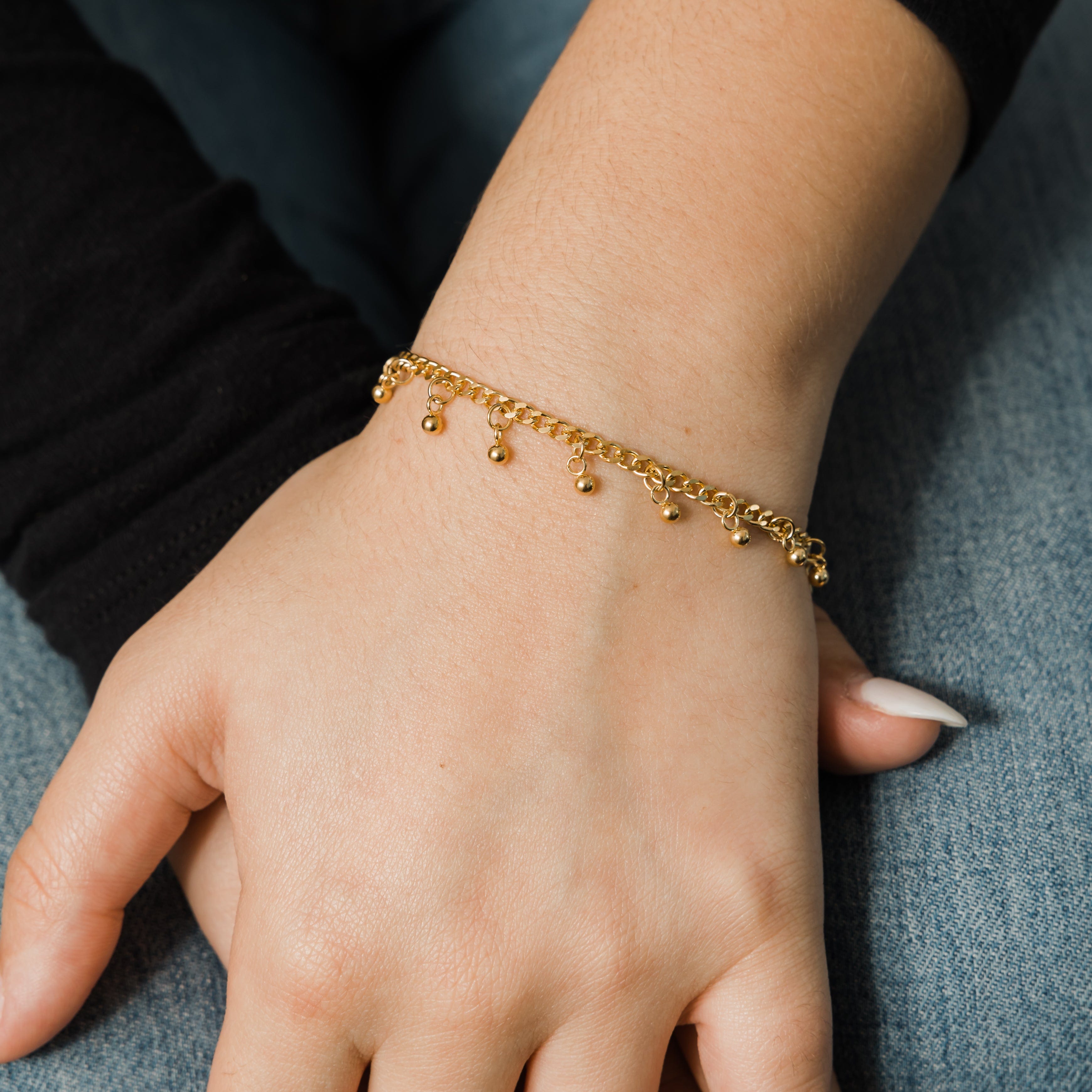 Dotted Drop Charm Bracelet