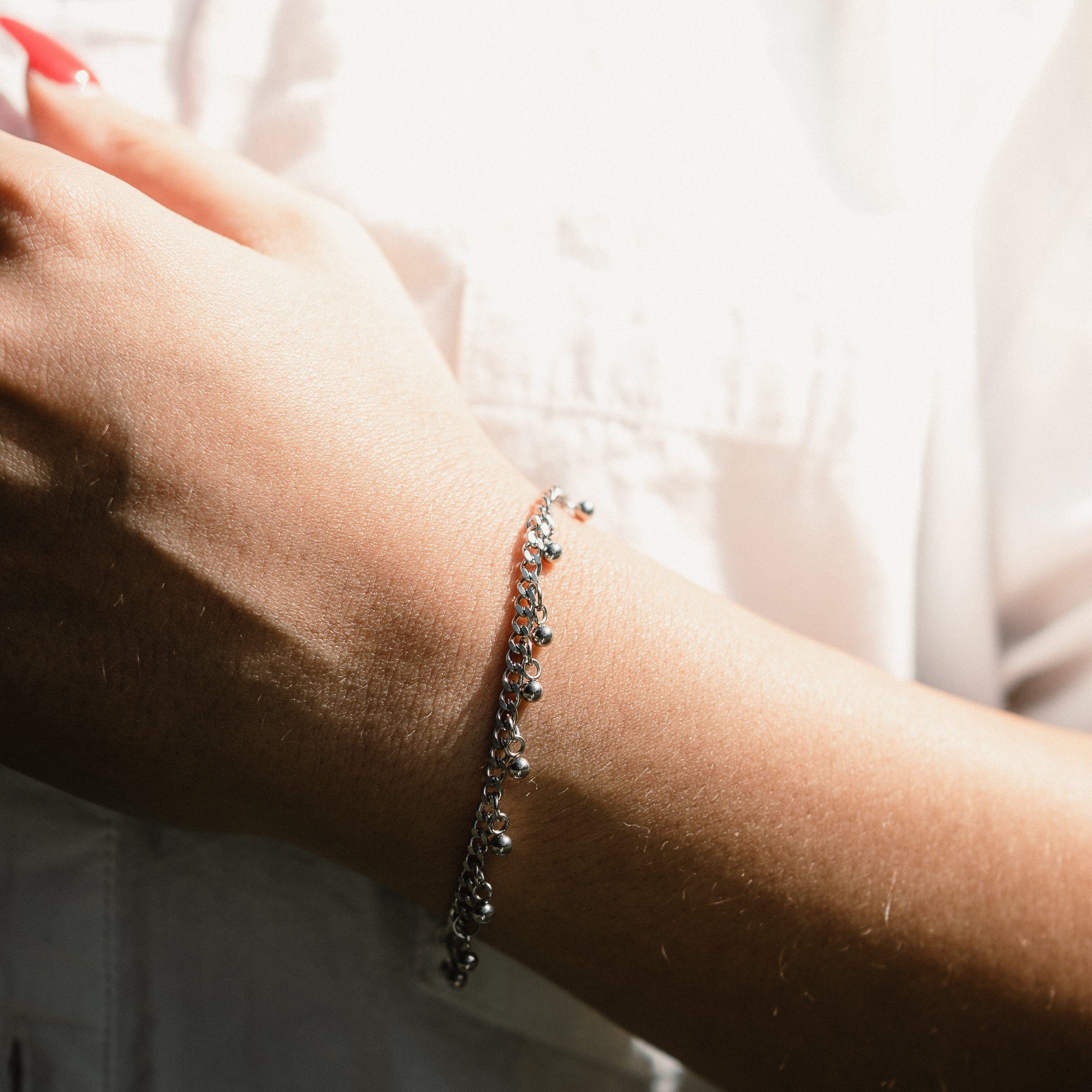 Dotted Drop Charm Bracelet