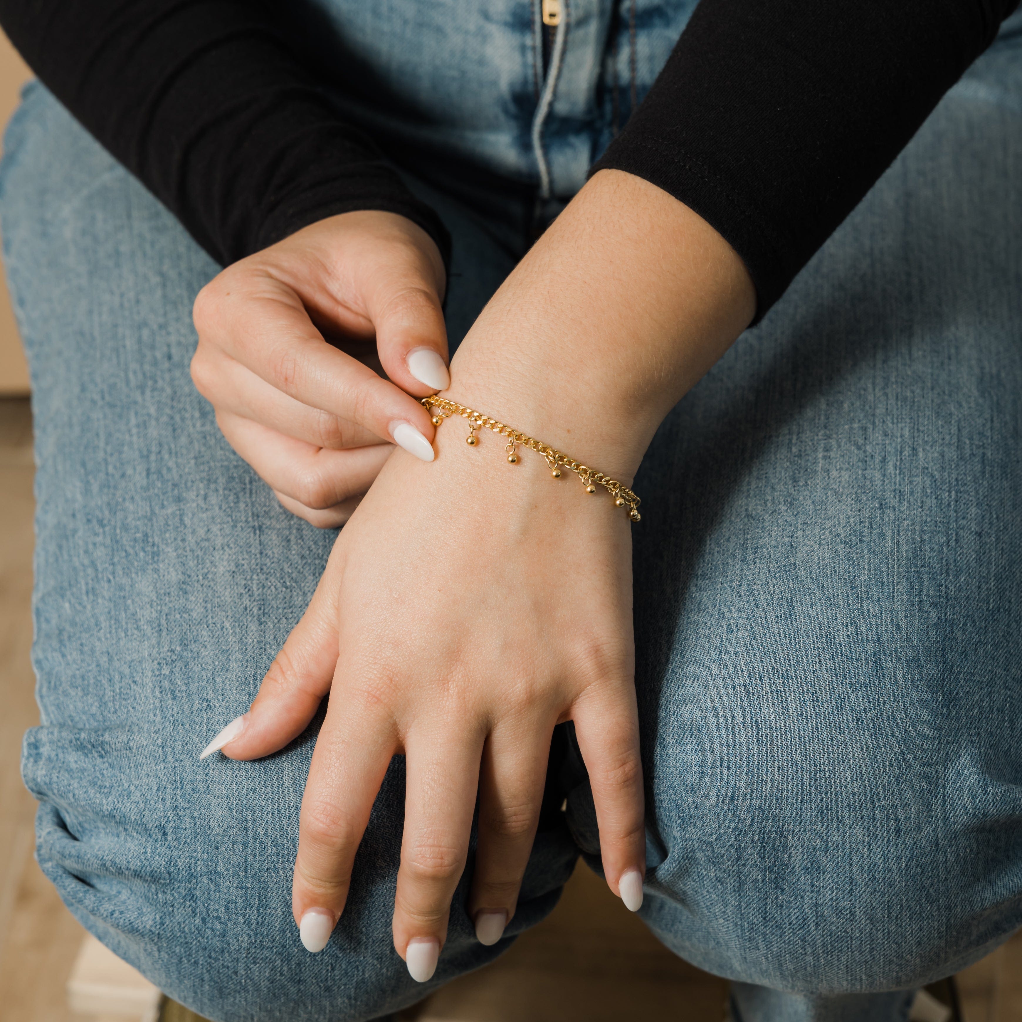 Dotted Drop Charm Bracelet