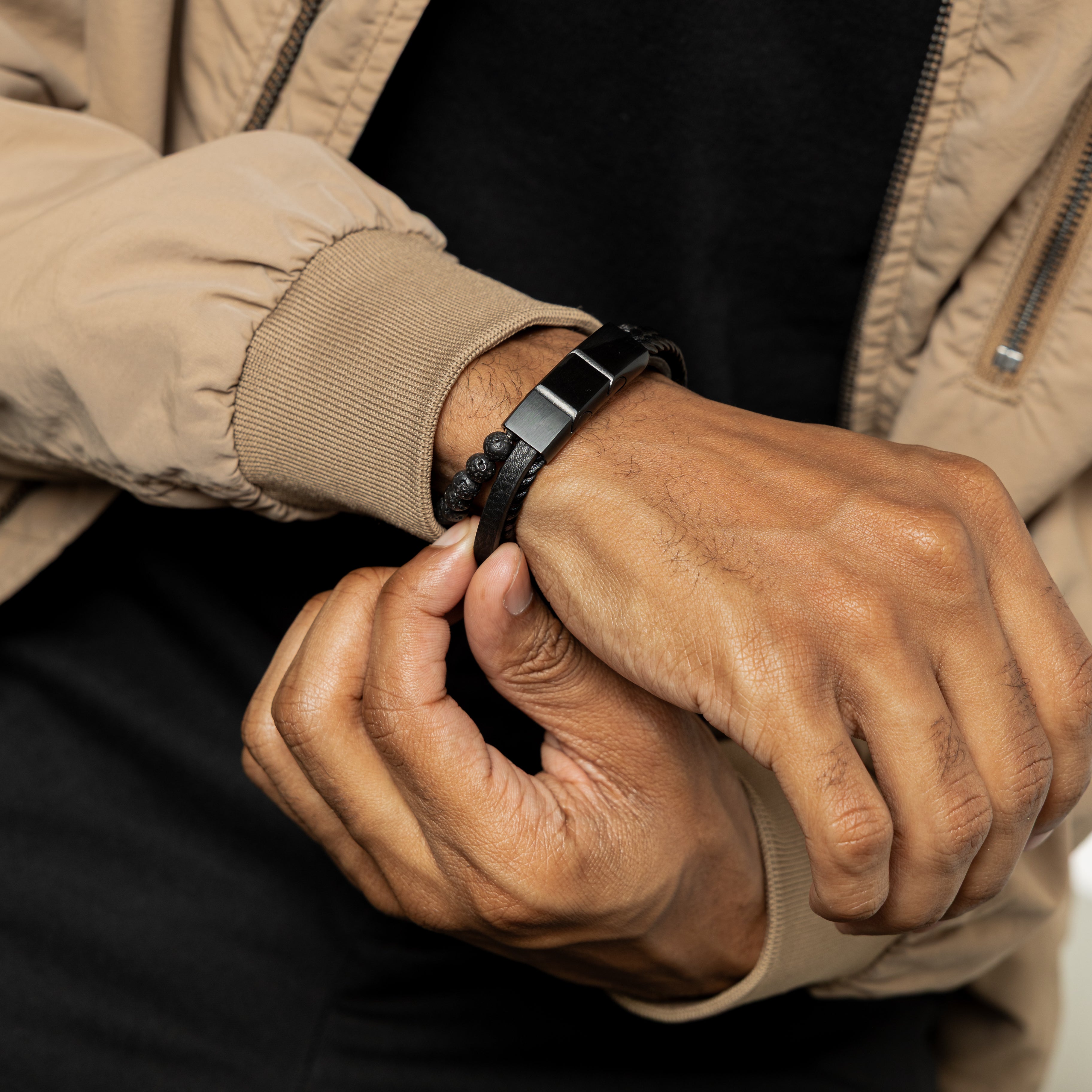 Men's Trio Stack Bracelet Set for Layered Style