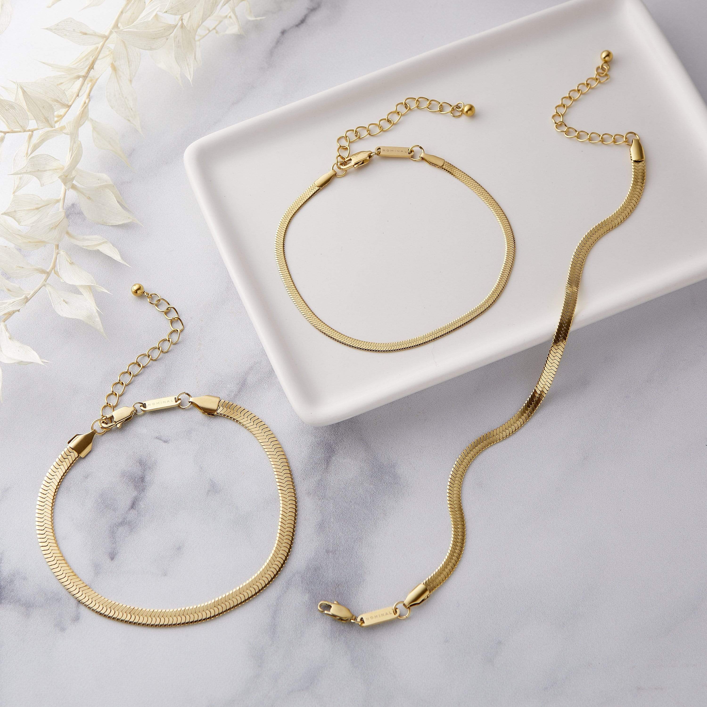 Elegant Herringbone Anklet for Women