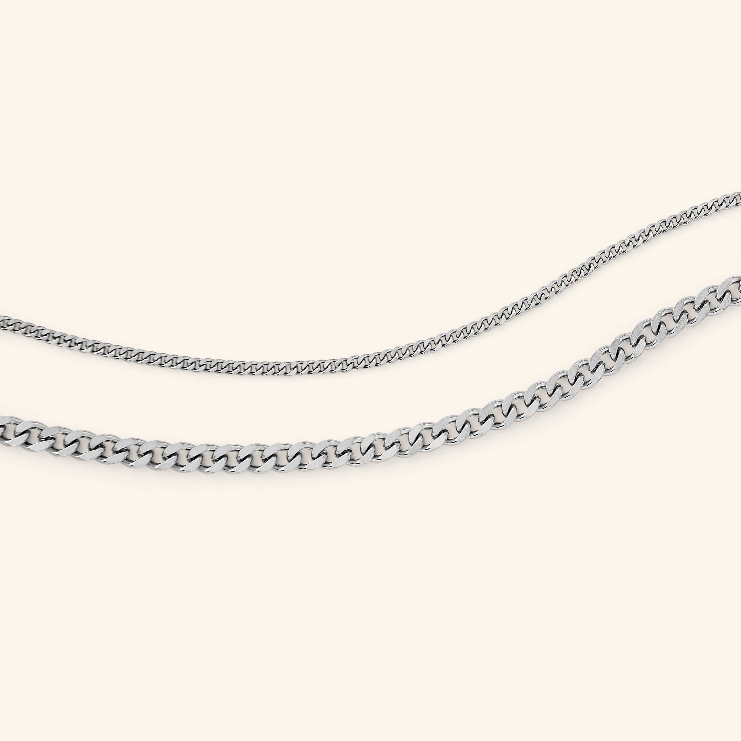 Stylish Silver Curb Chain Anklet