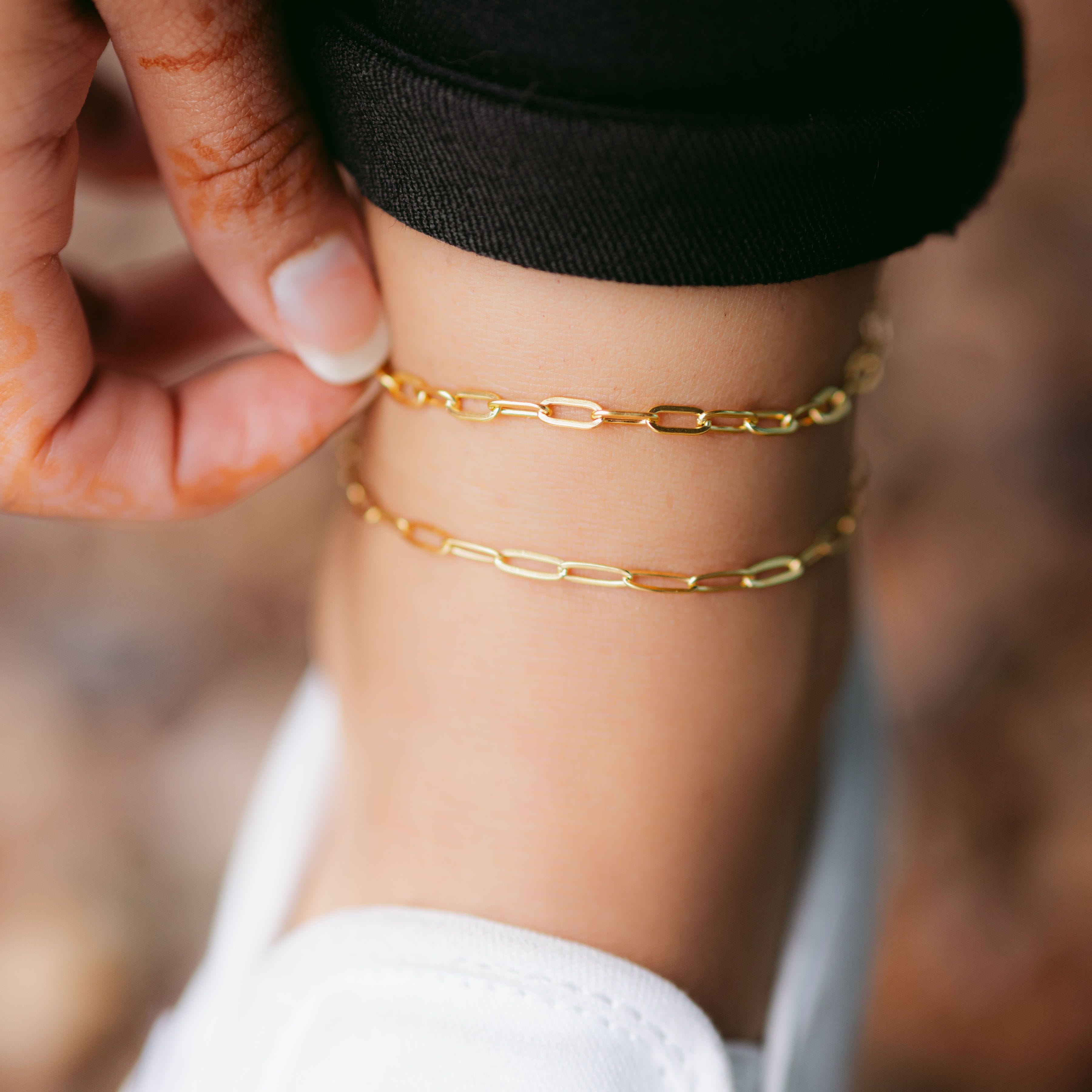 Stylish Gold Link Chain Anklet