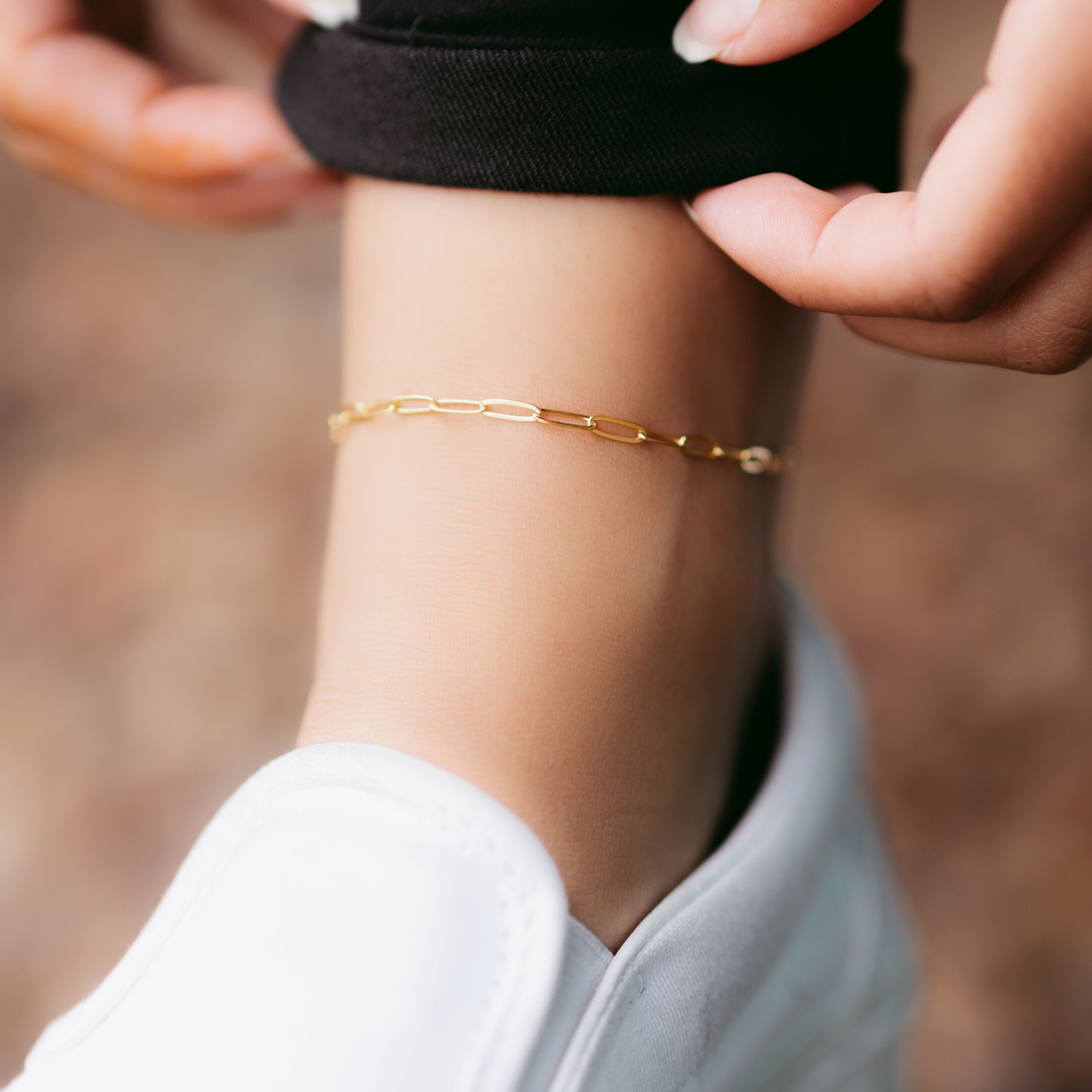 Stylish Gold Link Chain Anklet