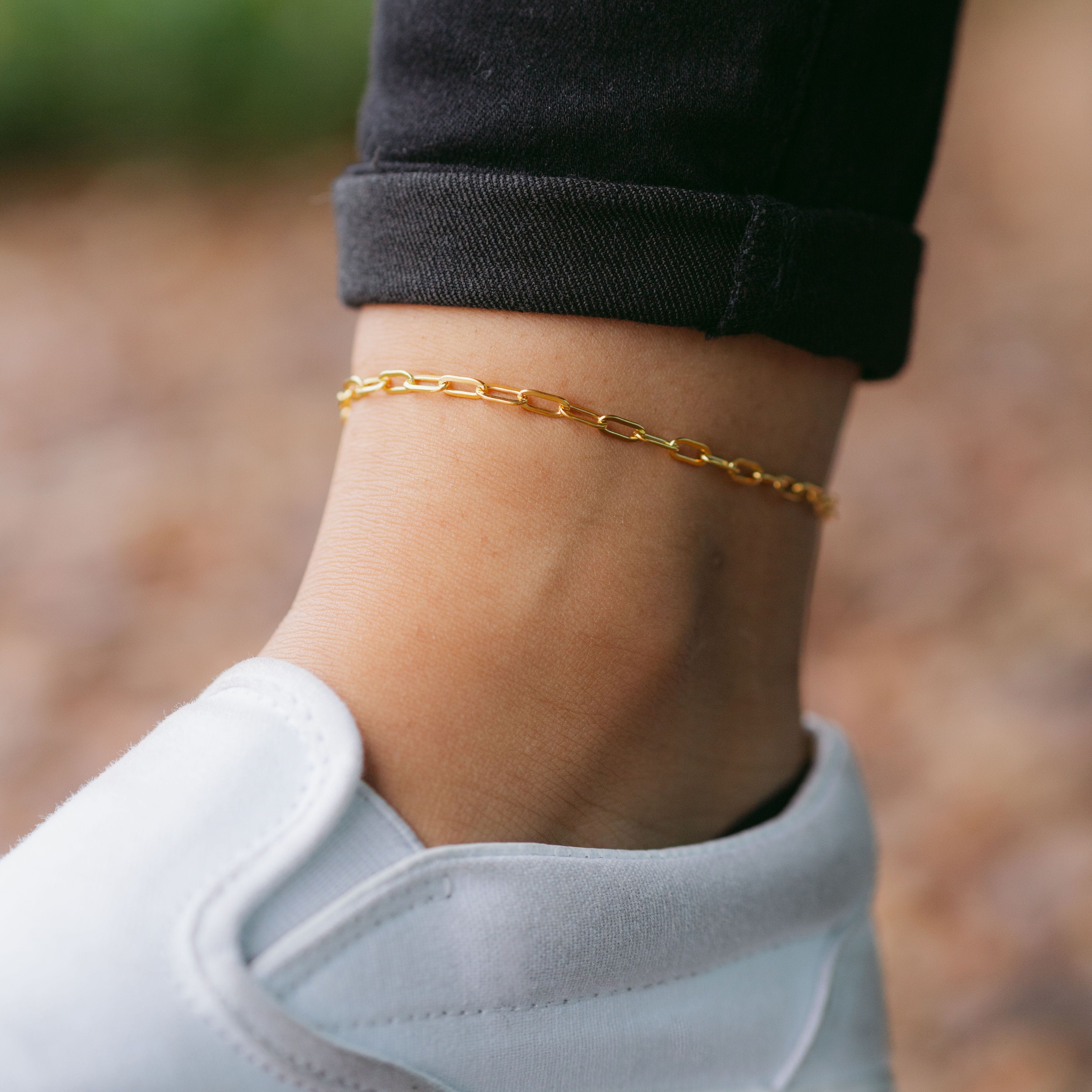 Stylish Gold Link Chain Anklet