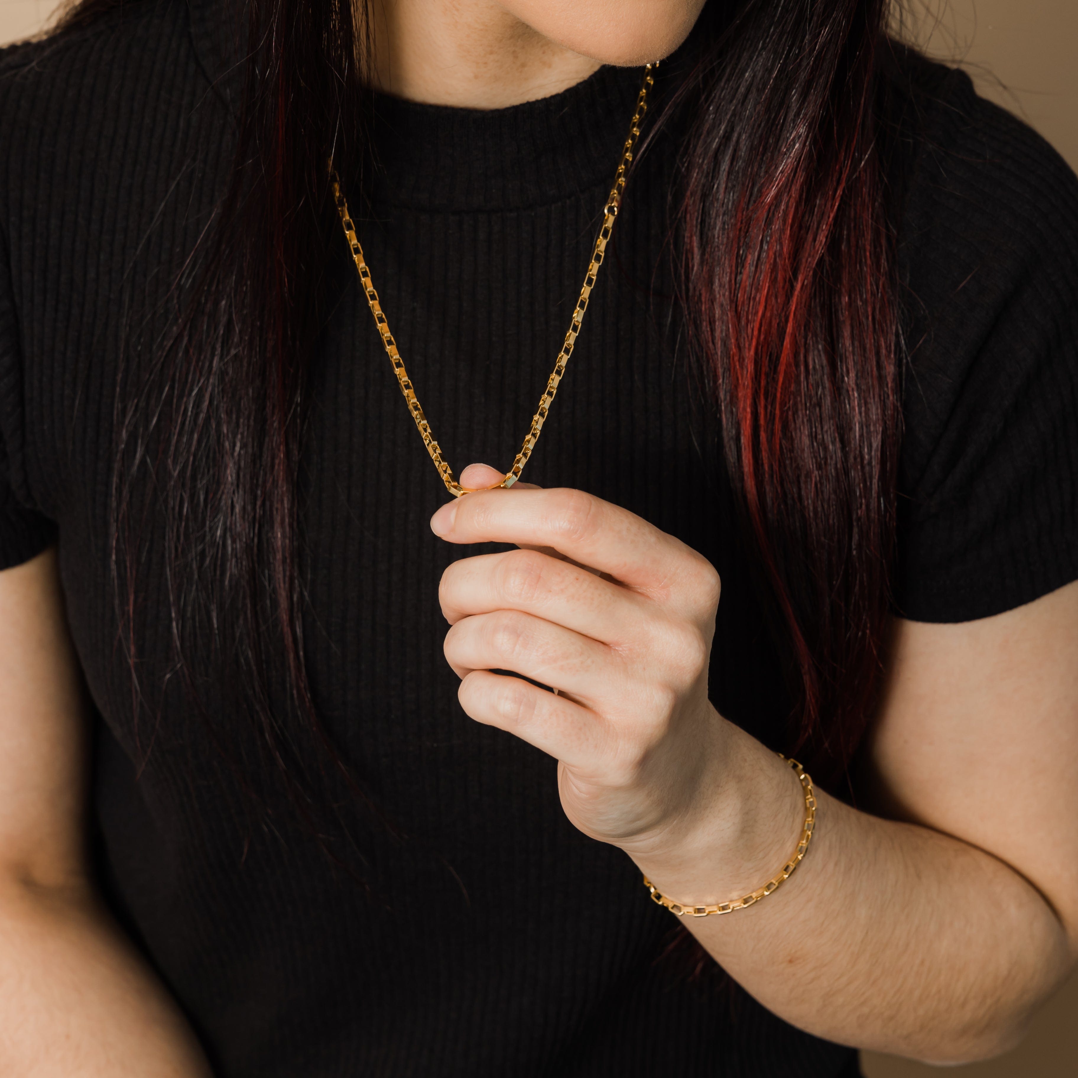 Stylish Block Chain Necklace for Everyday Wear
