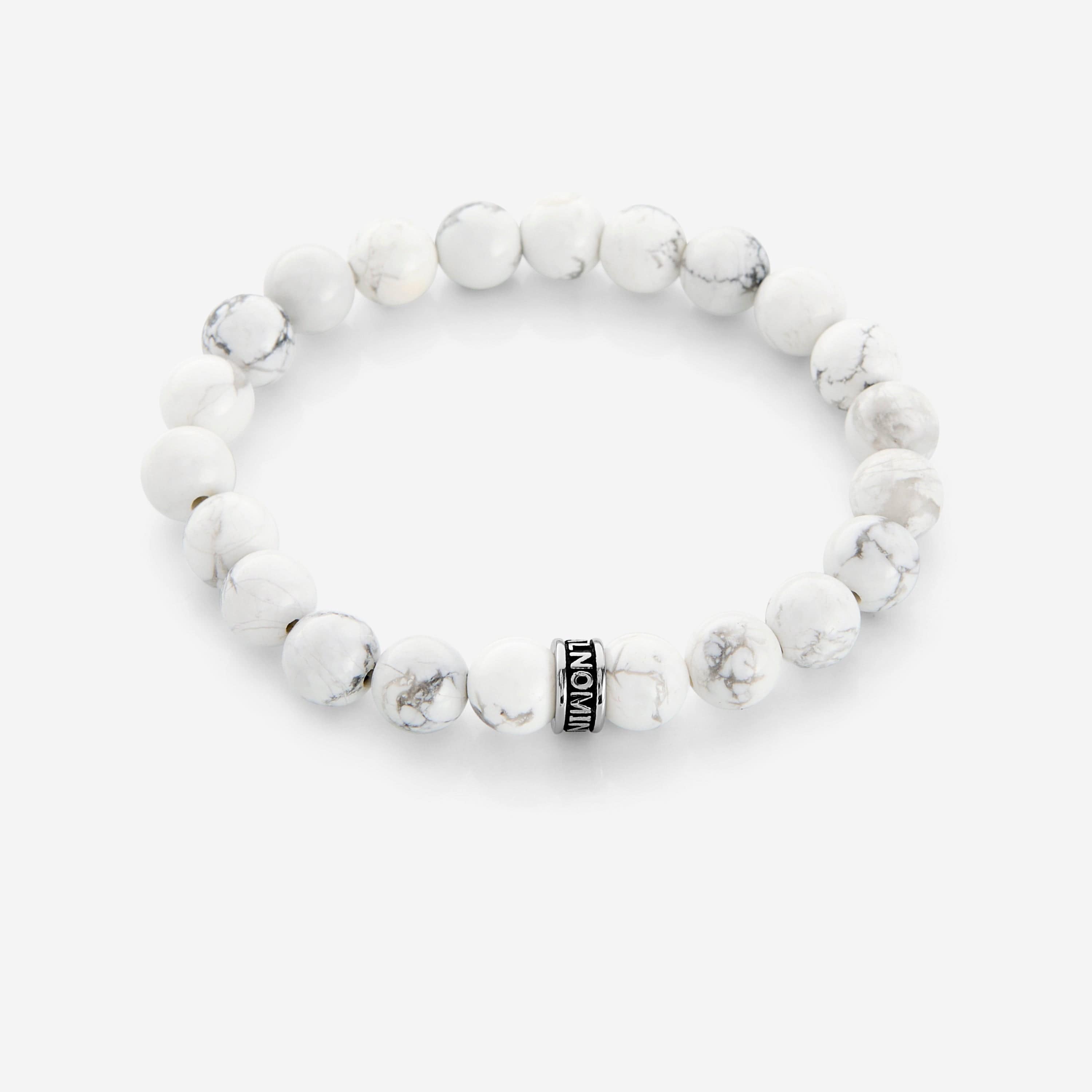 Stone Bead Snow Bracelet – Handmade Elegance