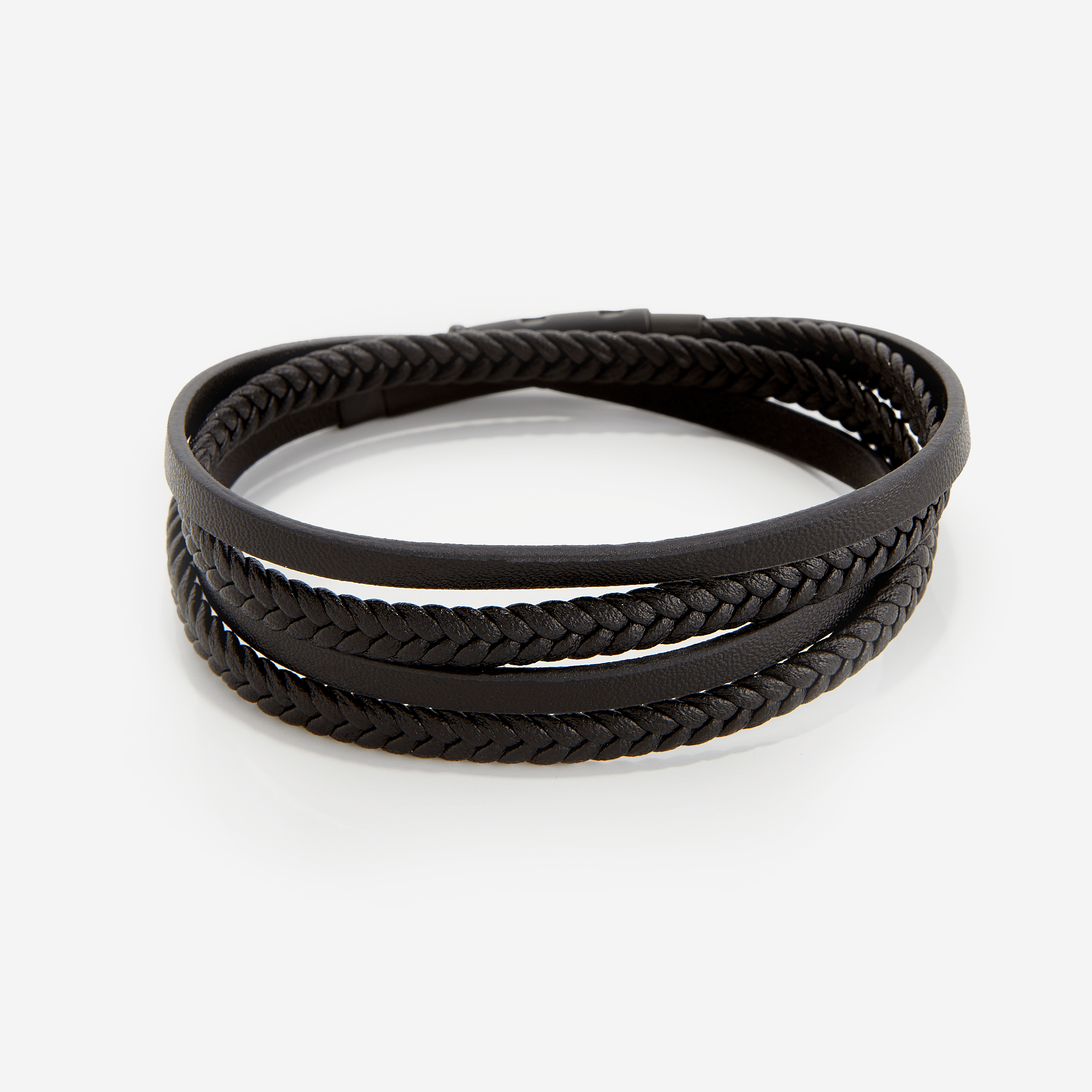 Men's Stackable Leather Bracelet Set