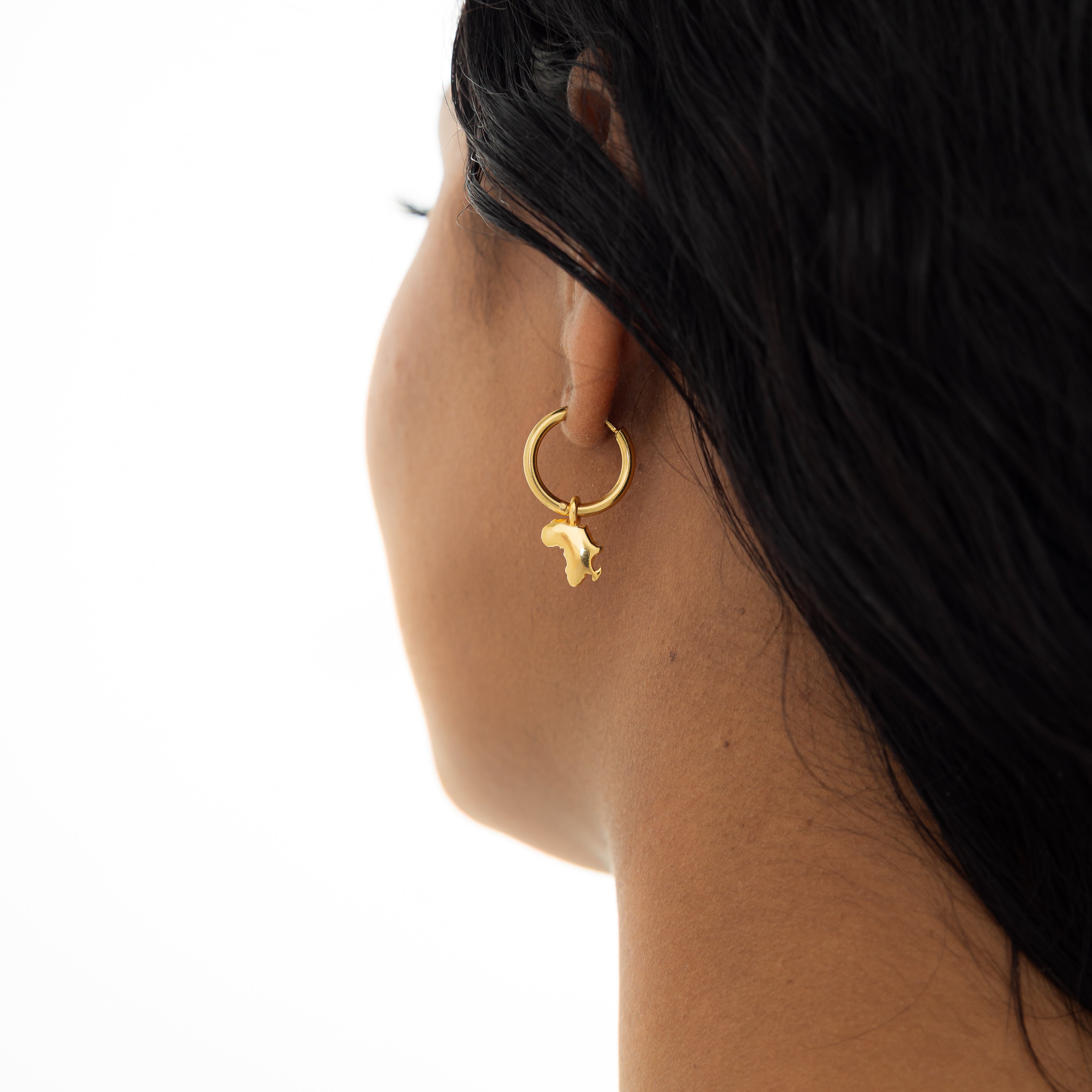 Stylish Country Map Hoop Earrings