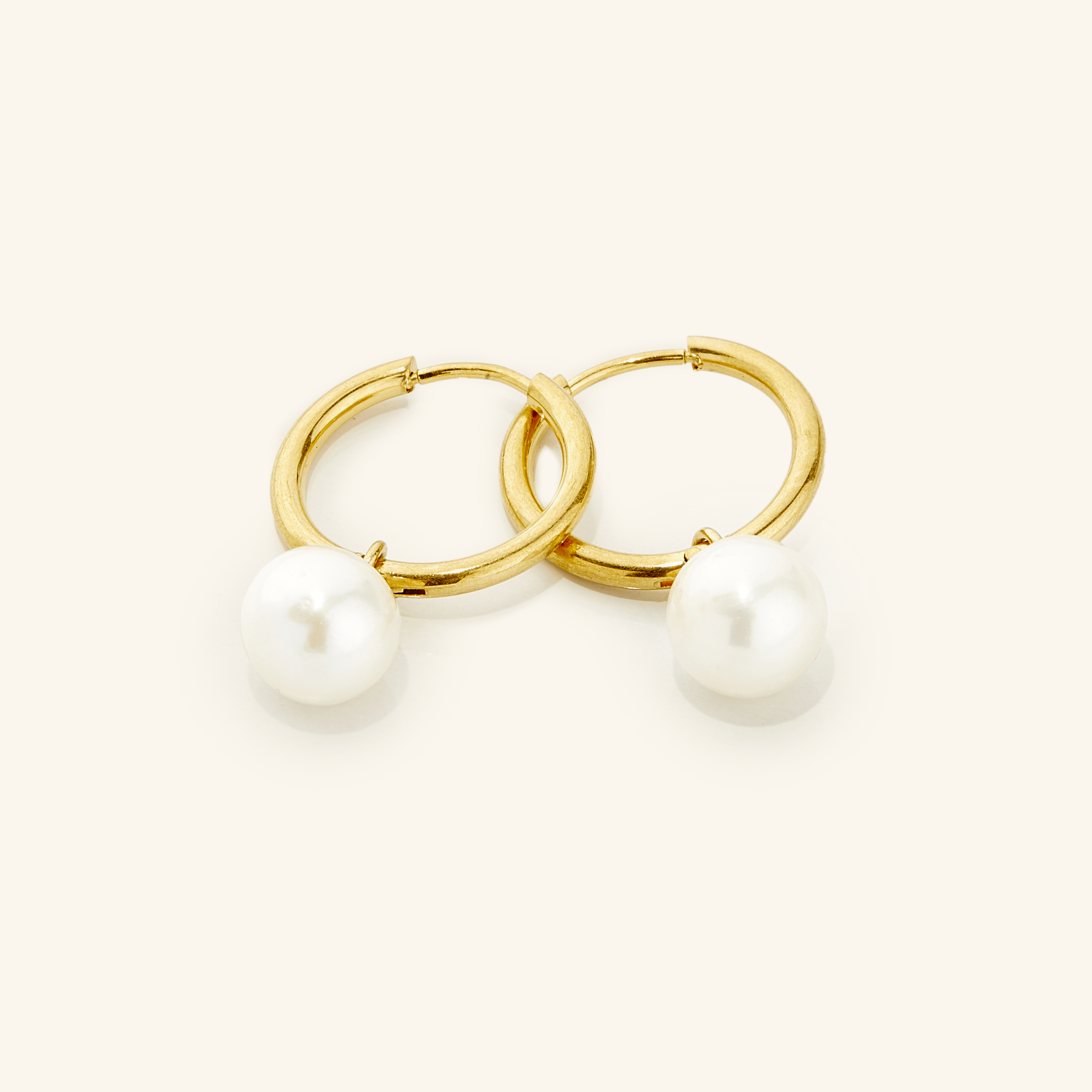 Classic Pearl Hoop Earrings for Women