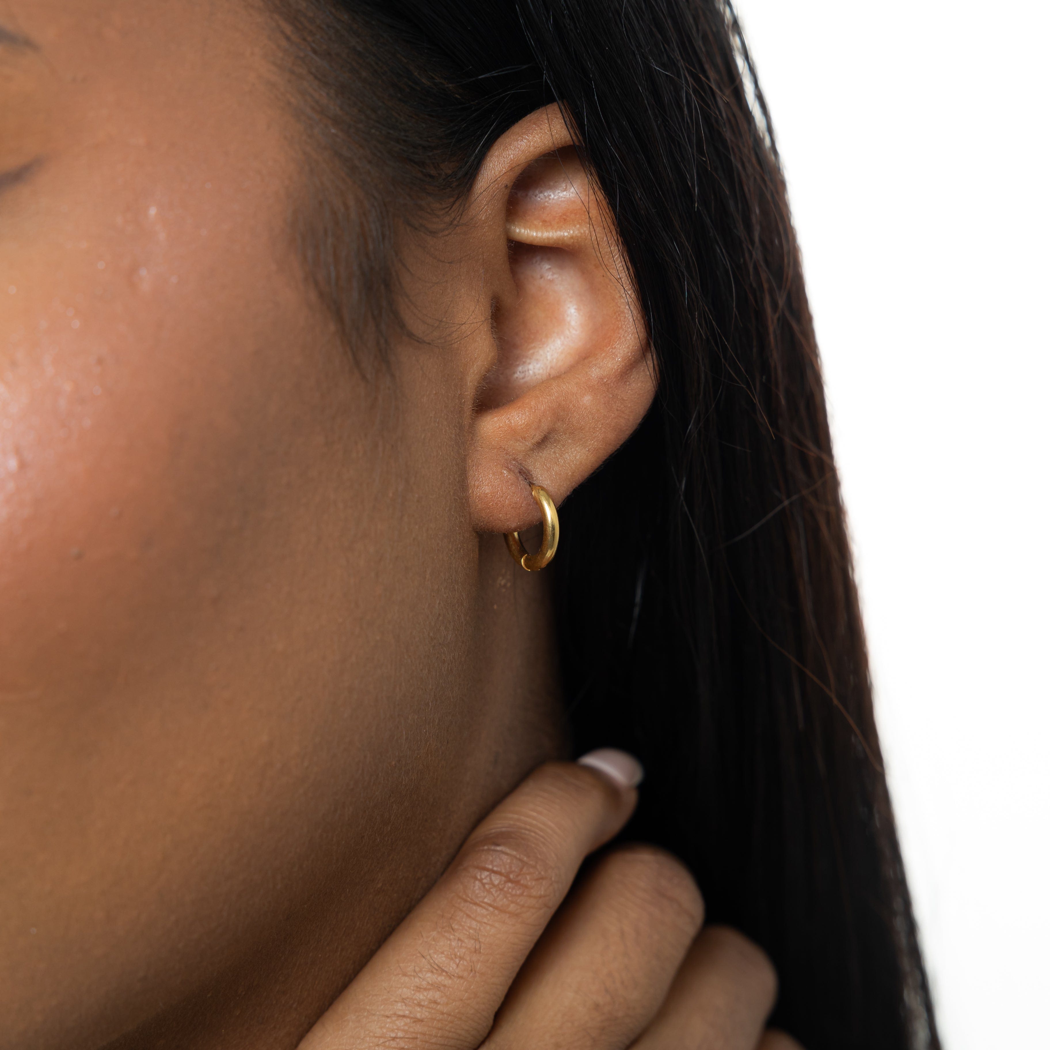 8mm Huggie Hoop Earrings – Sleek & Essential