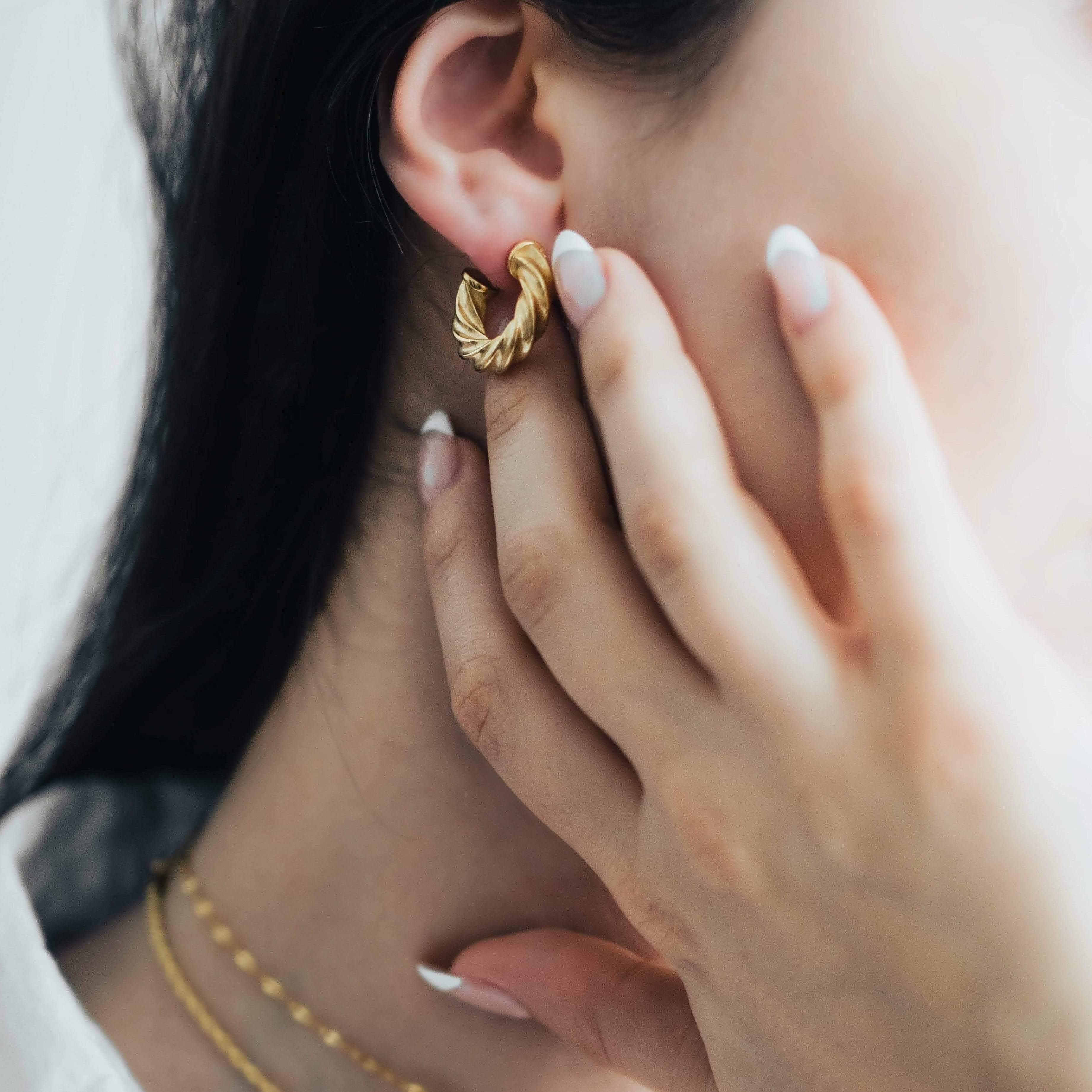 Stylish Small Braided Hoop Earrings