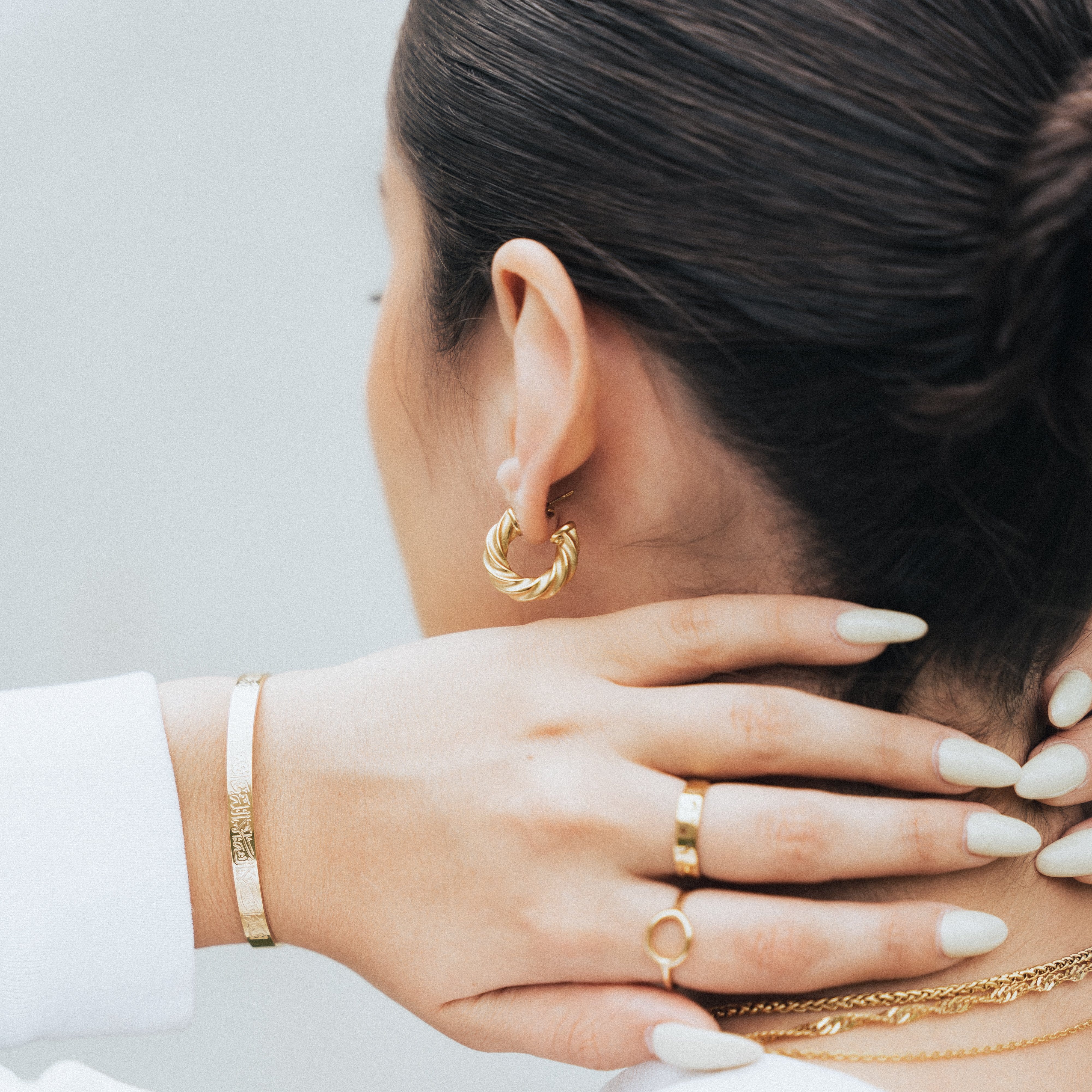 Stylish Small Braided Hoop Earrings