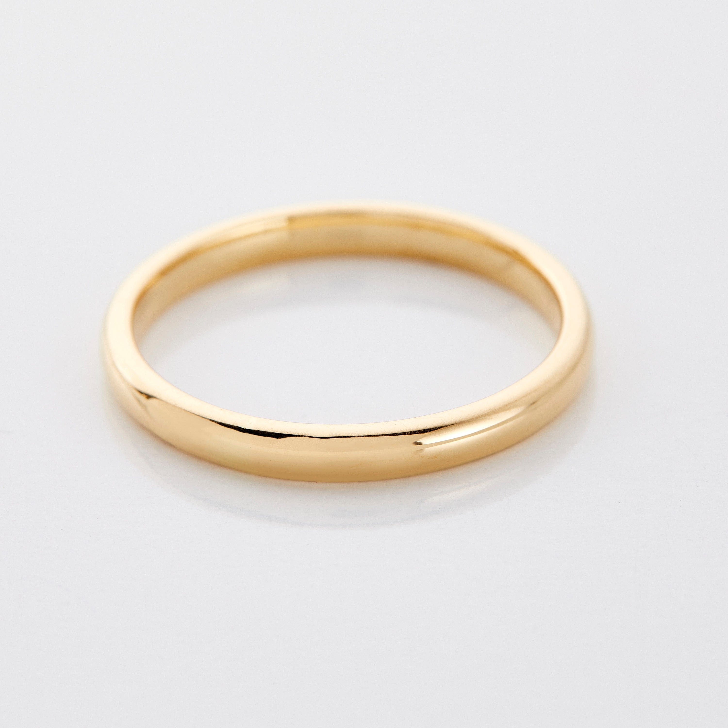 18K Gold Thin Ring Band for Everyday Wear