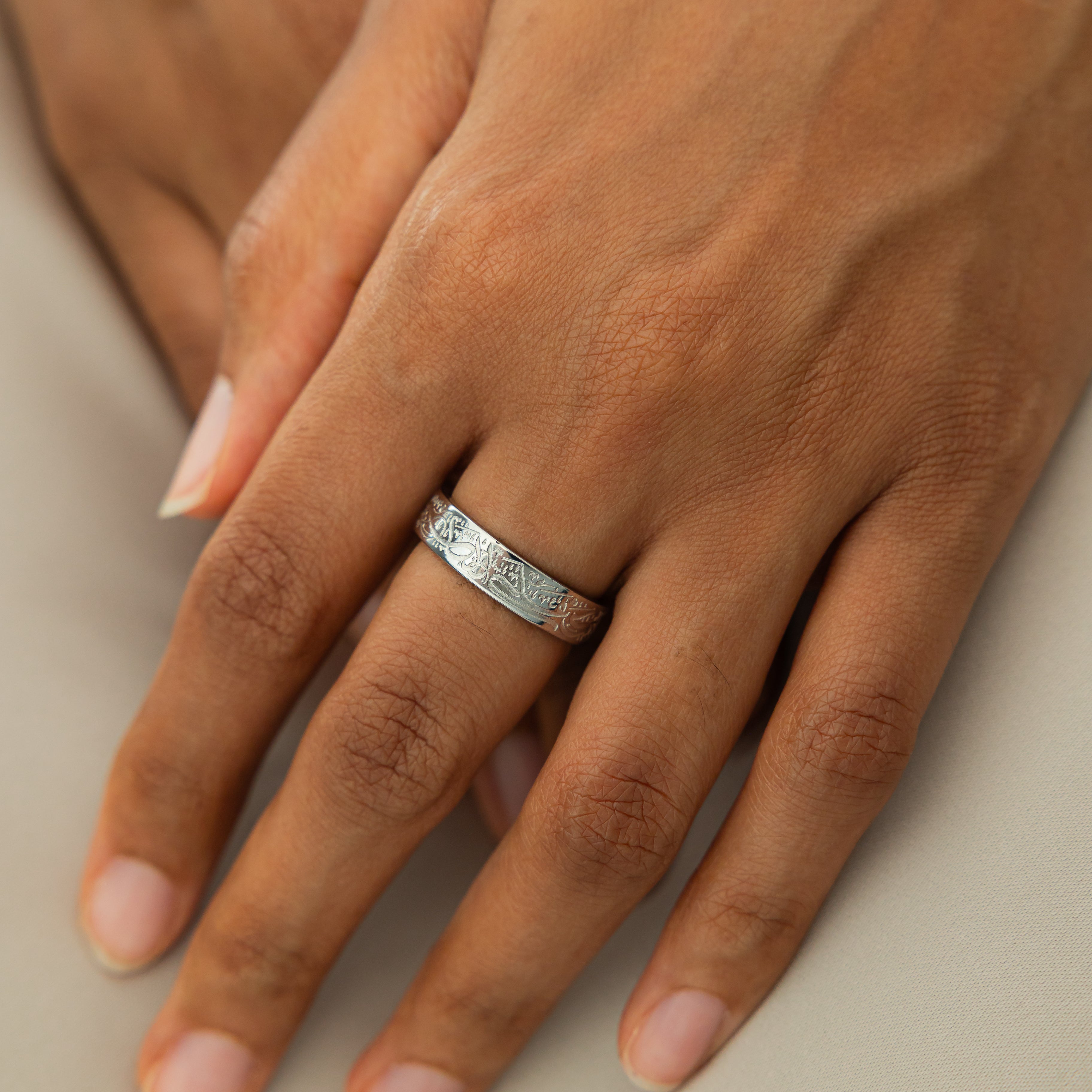 Rumi Inspired 'Follow Your Heart' Silver Ring