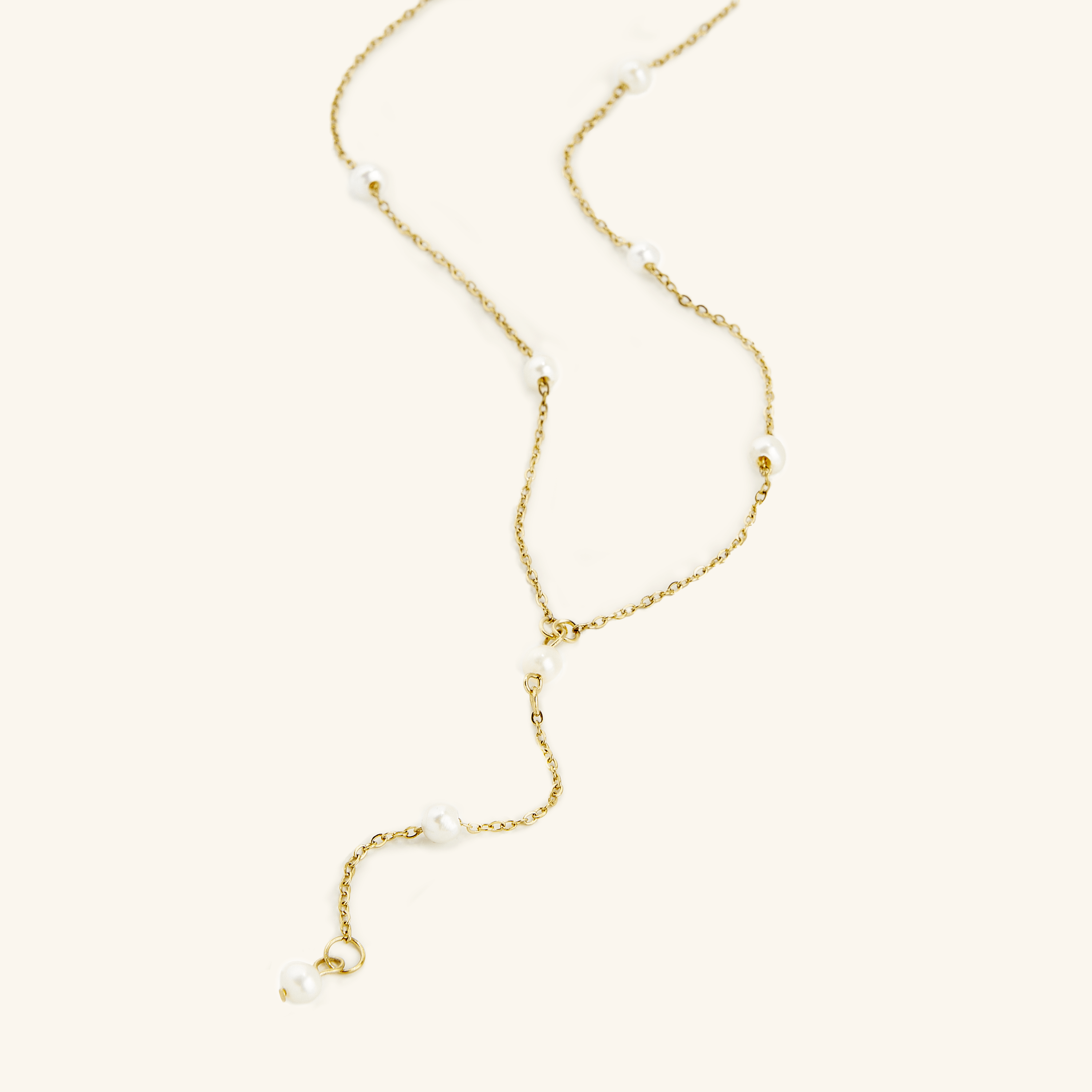 Elegant Dotted Pearl Lariat Necklace for Layering