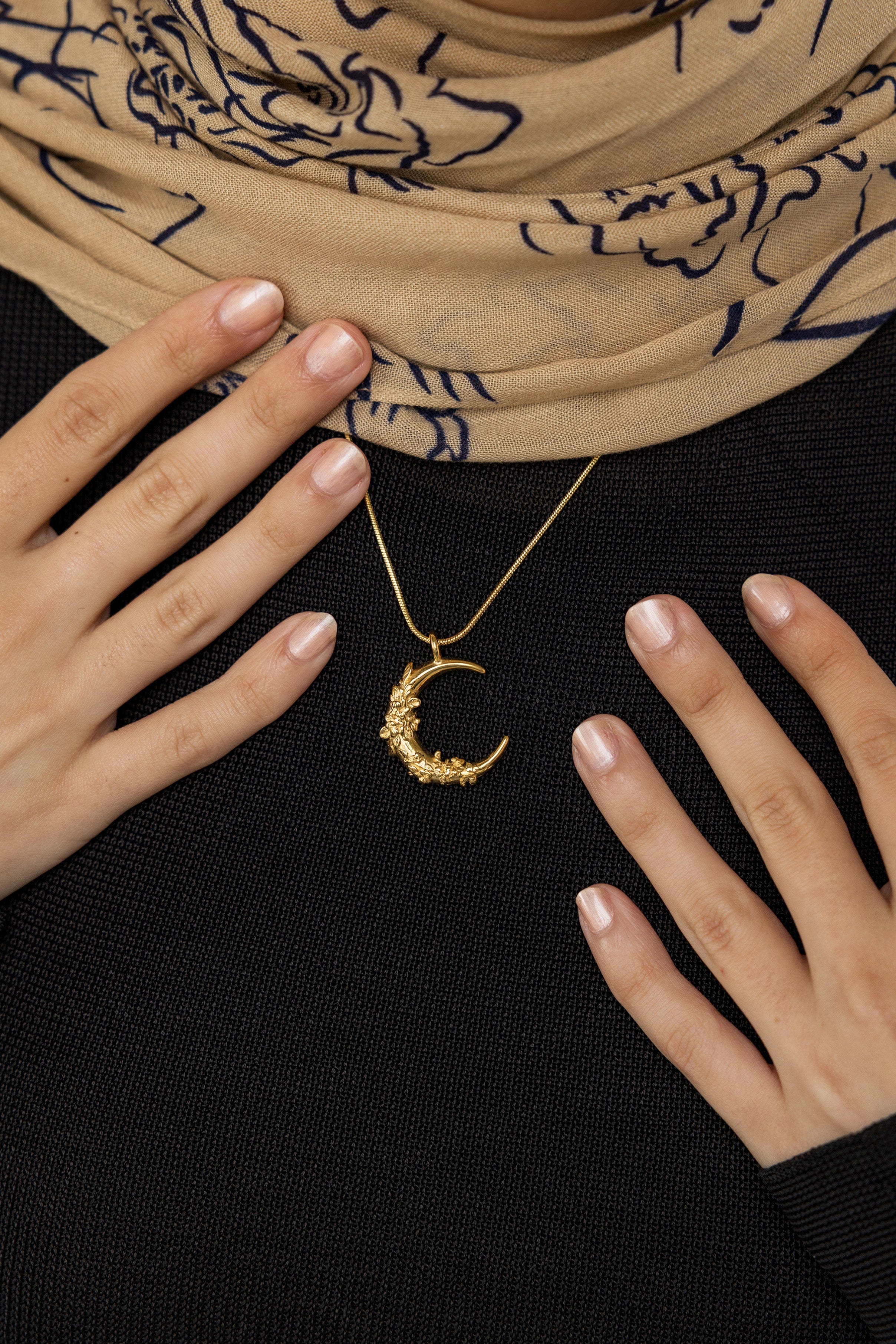 VELA x Nominal Jasmine Crescent Pendant Necklace