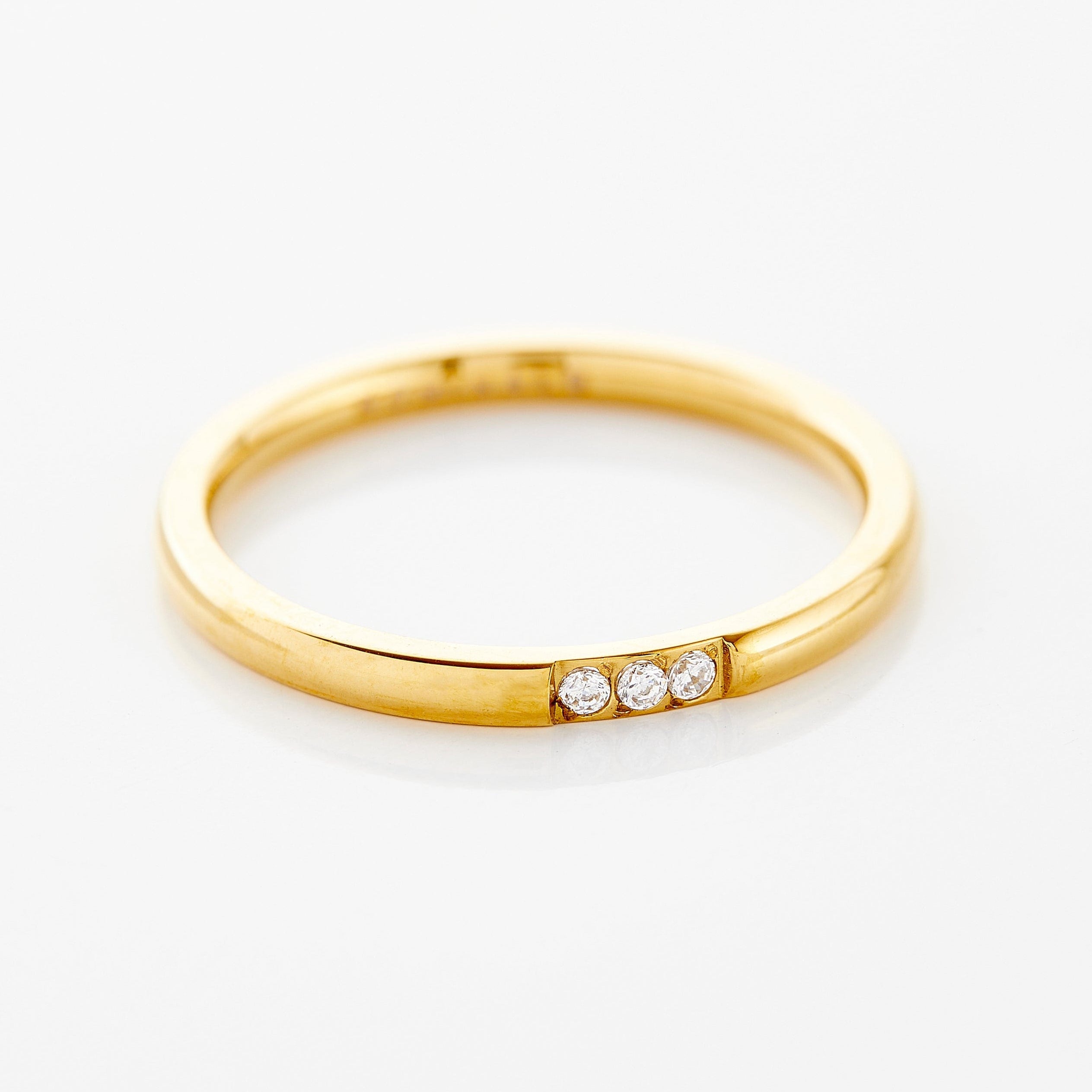 Stylish Triple Bezel Stackable Ring
