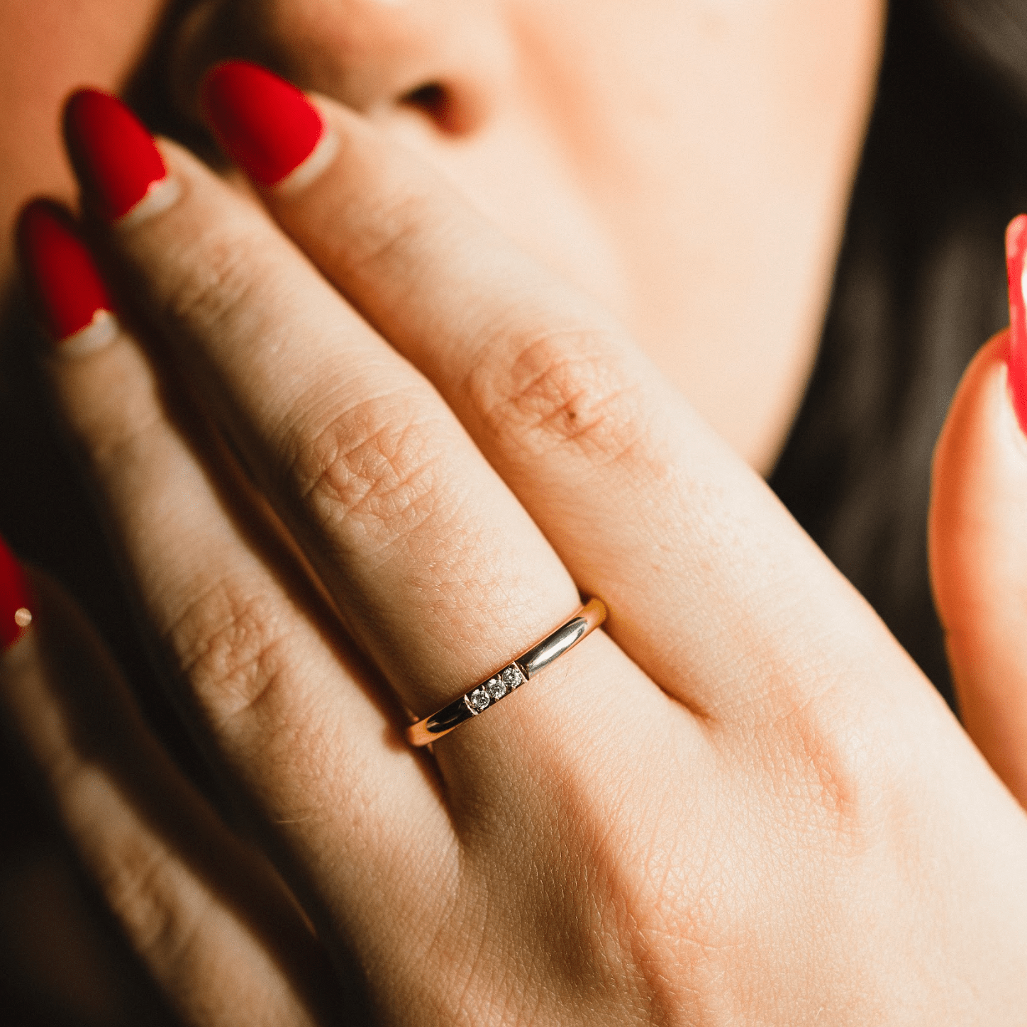 Stylish Triple Bezel Stackable Ring