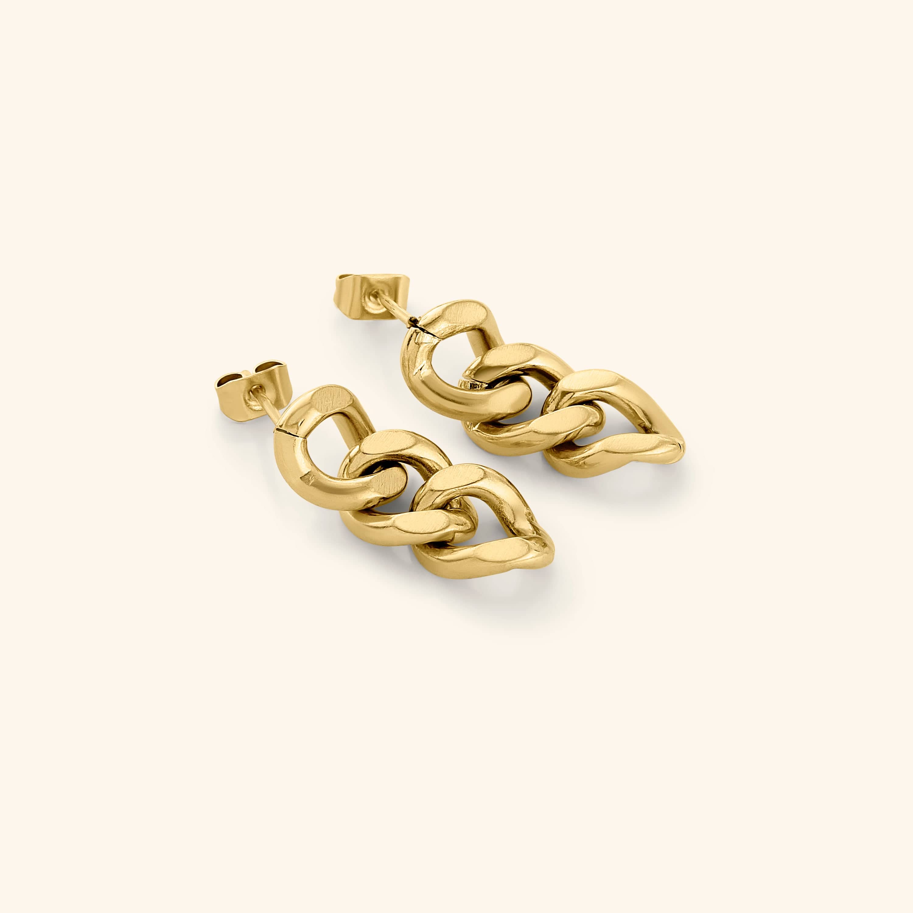 Chunky Cuban Dangle Hoop Earrings