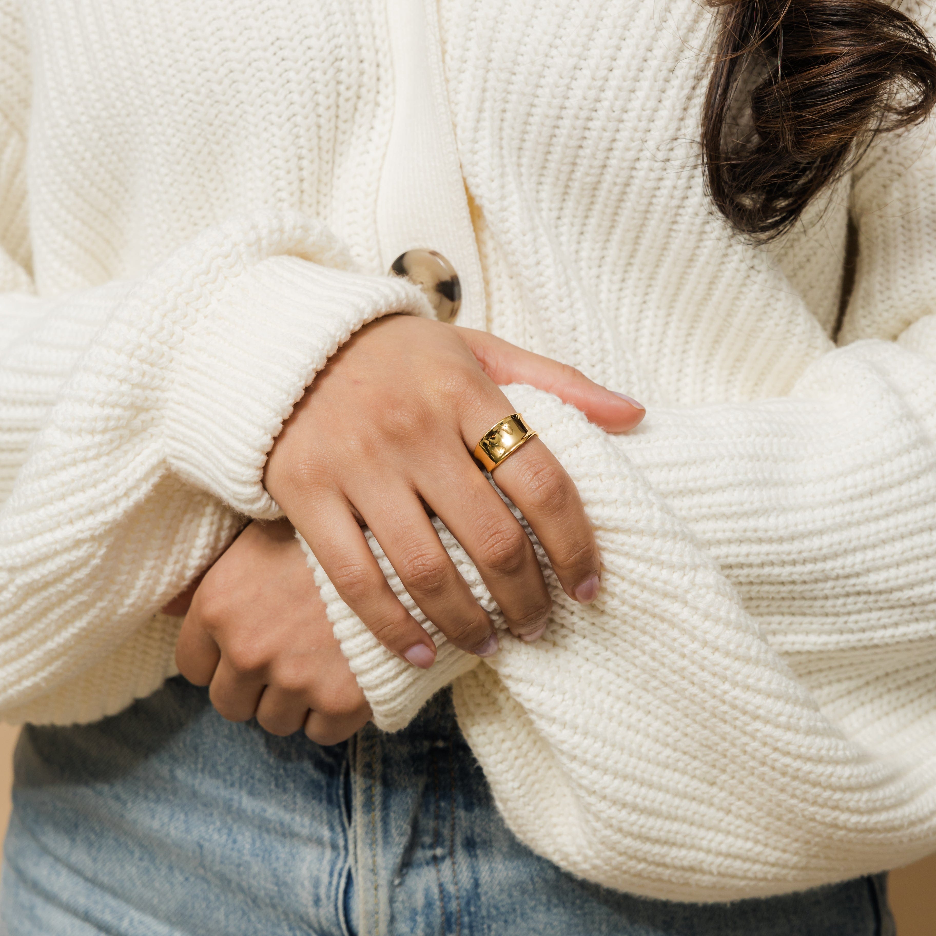 Chunky Silver Melt Ring for Stacking
