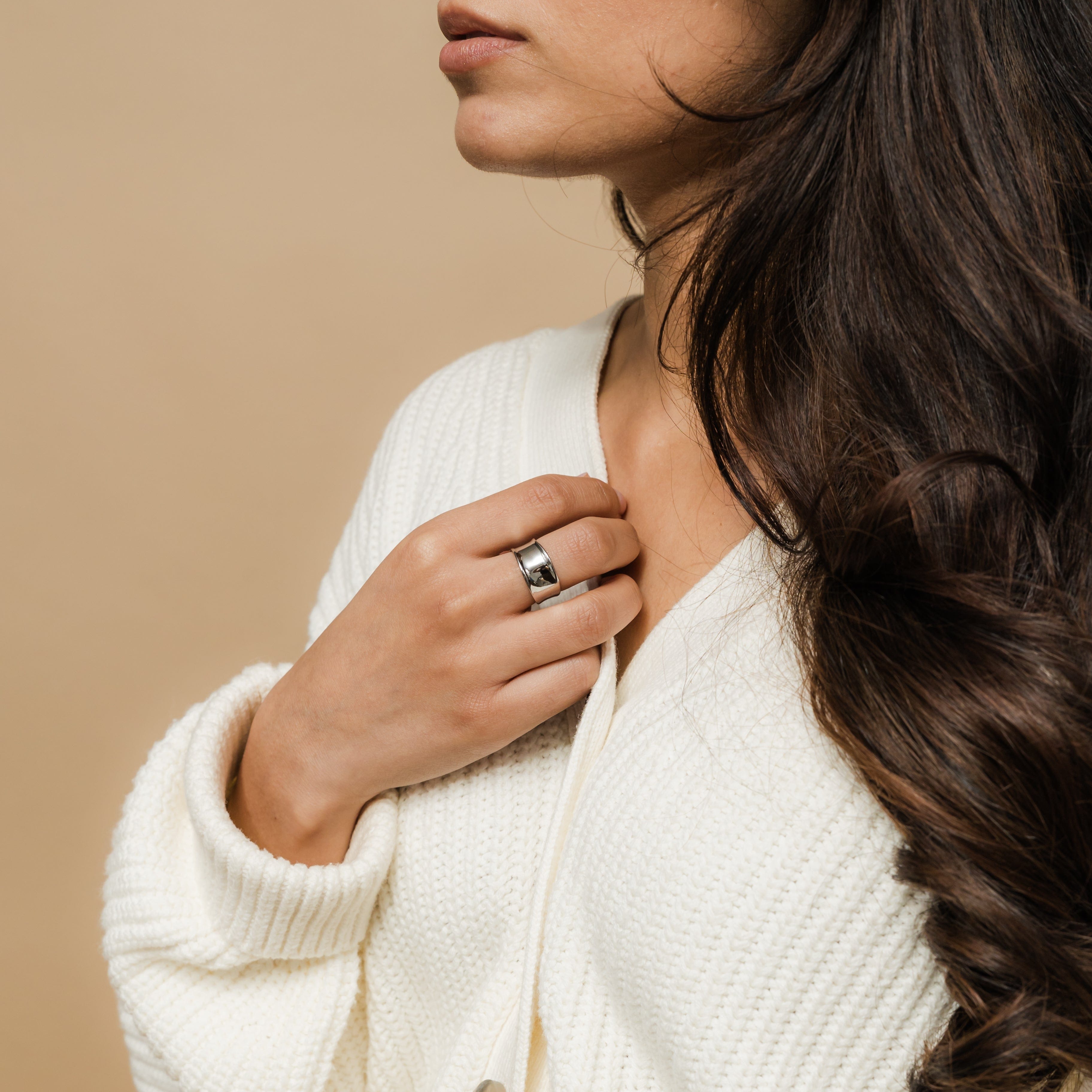 Chunky Silver Melt Ring for Stacking