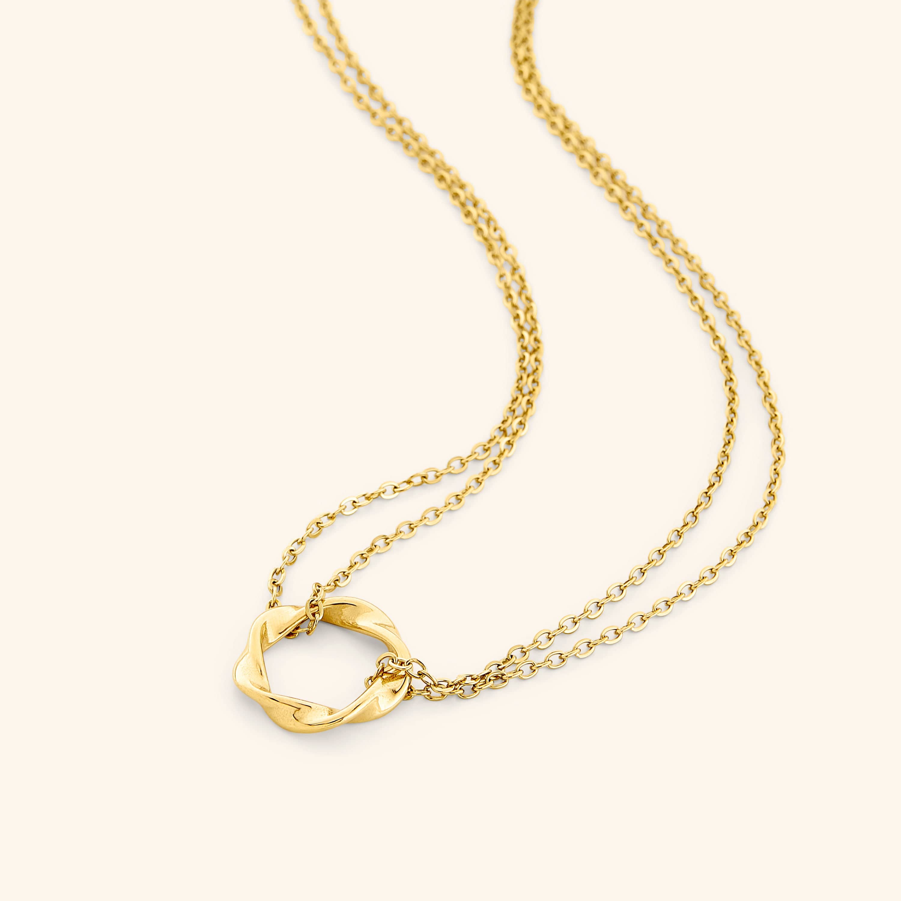Elegant Ripple Pendant Necklace