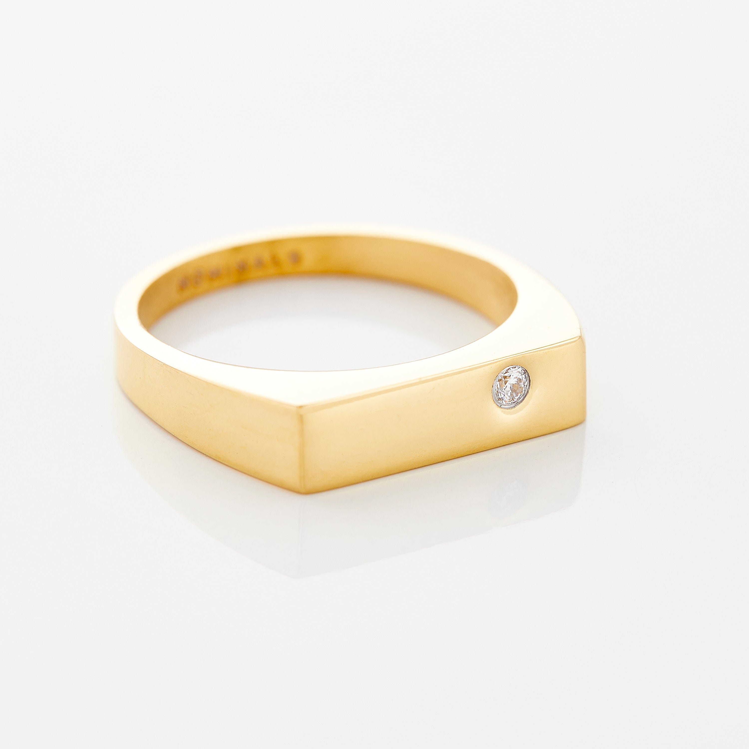 Classic Signet Bar Bezel Ring for Men