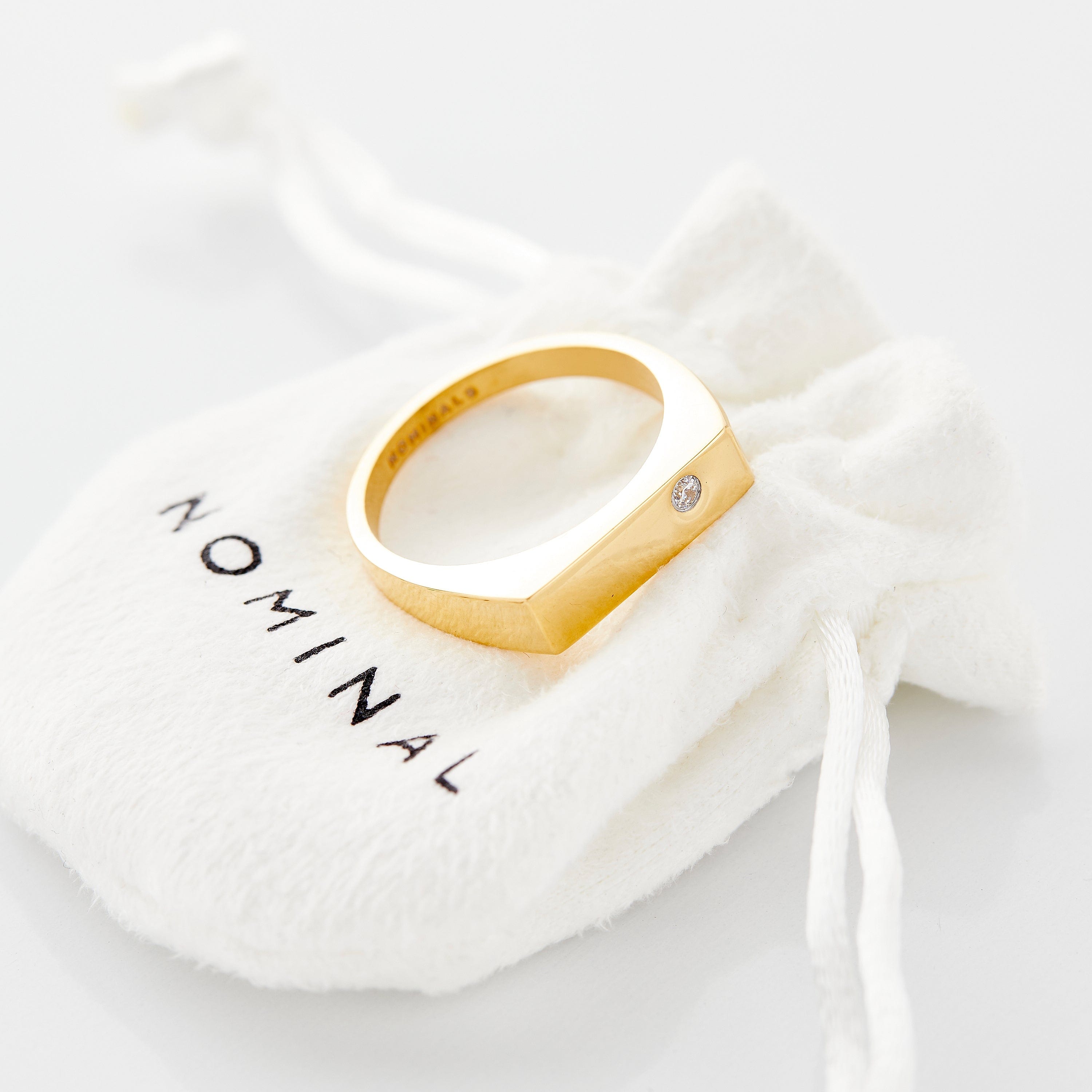 Classic Signet Bar Bezel Ring for Men