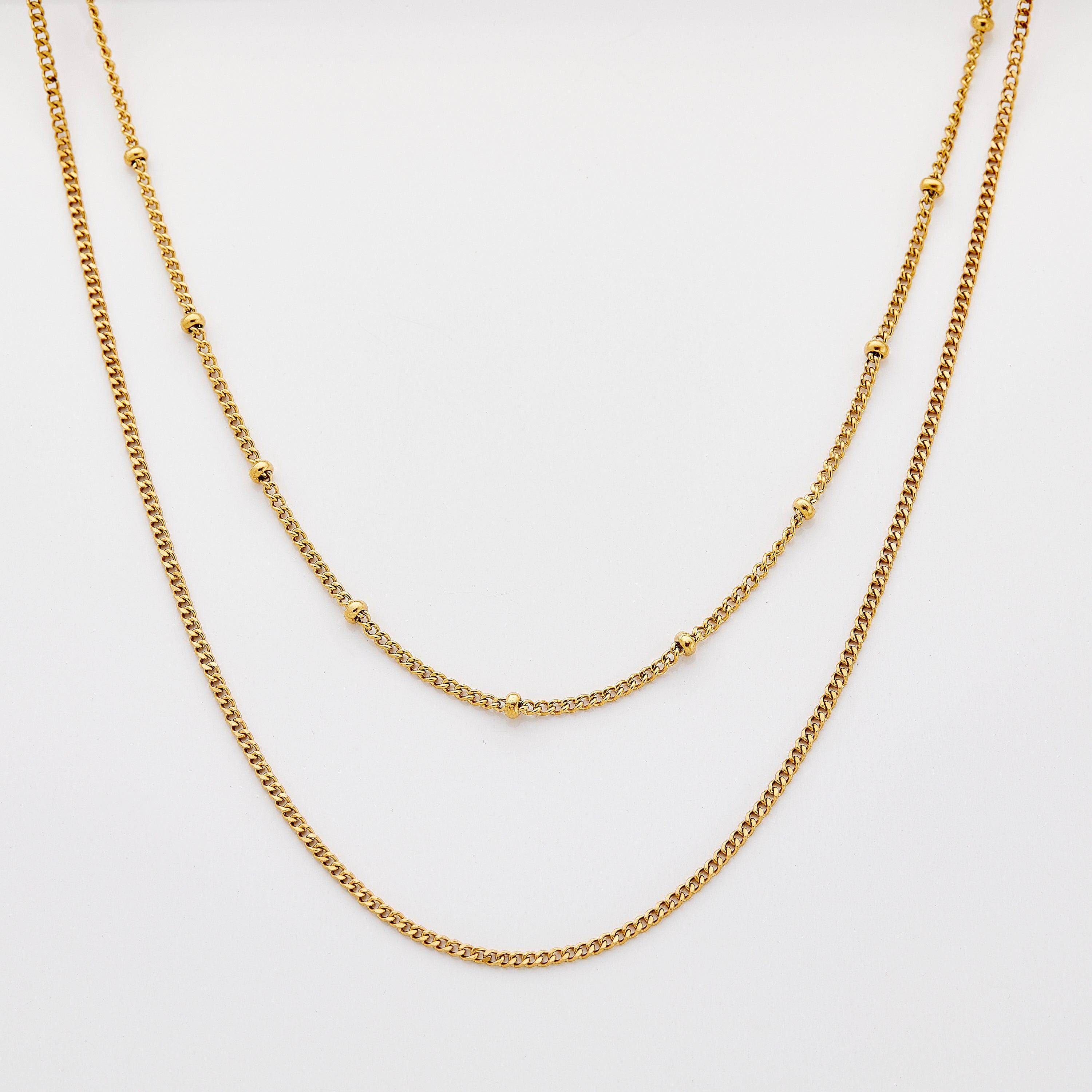 Dotted & Cuban Necklace Layering Set
