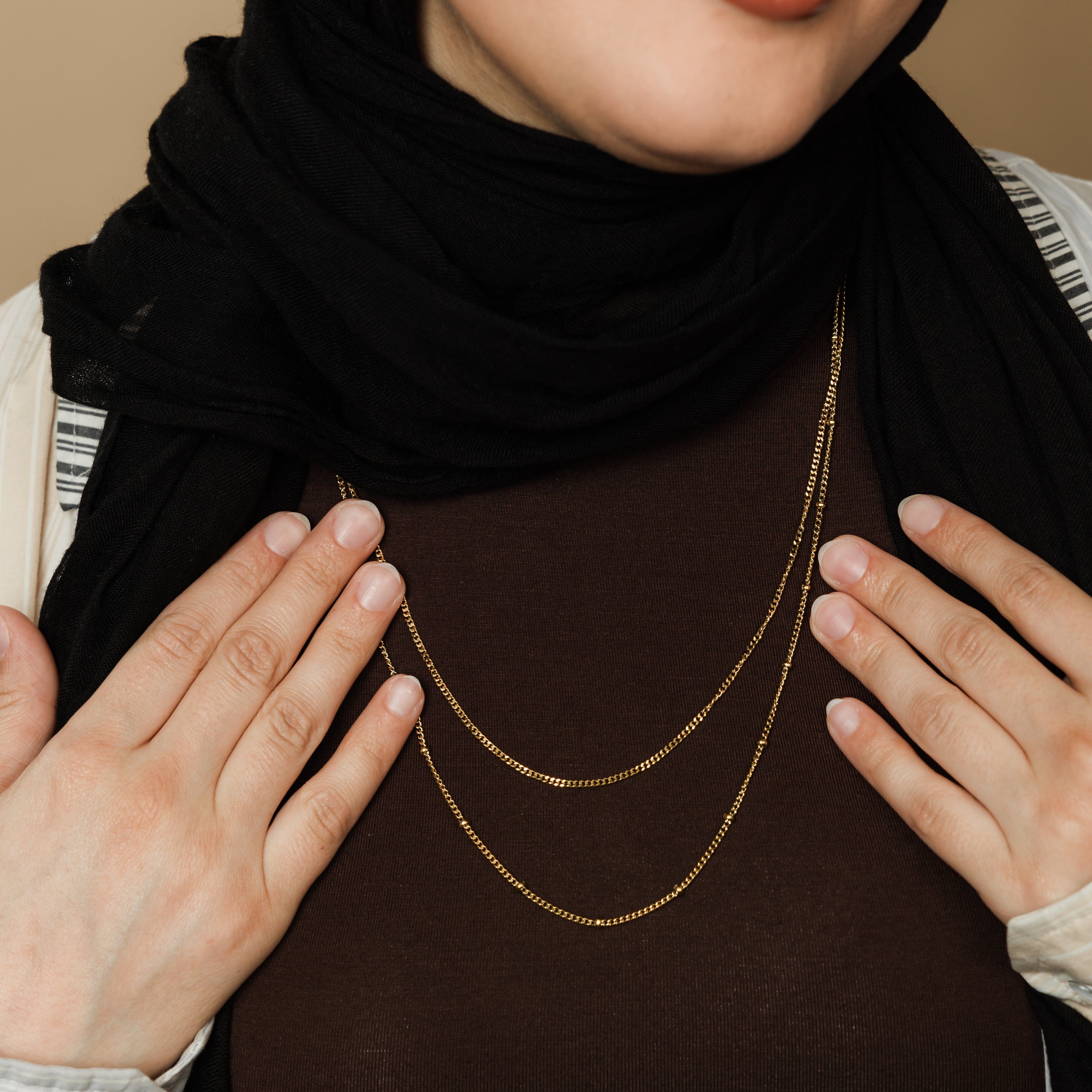 Dotted & Cuban Necklace Layering Set
