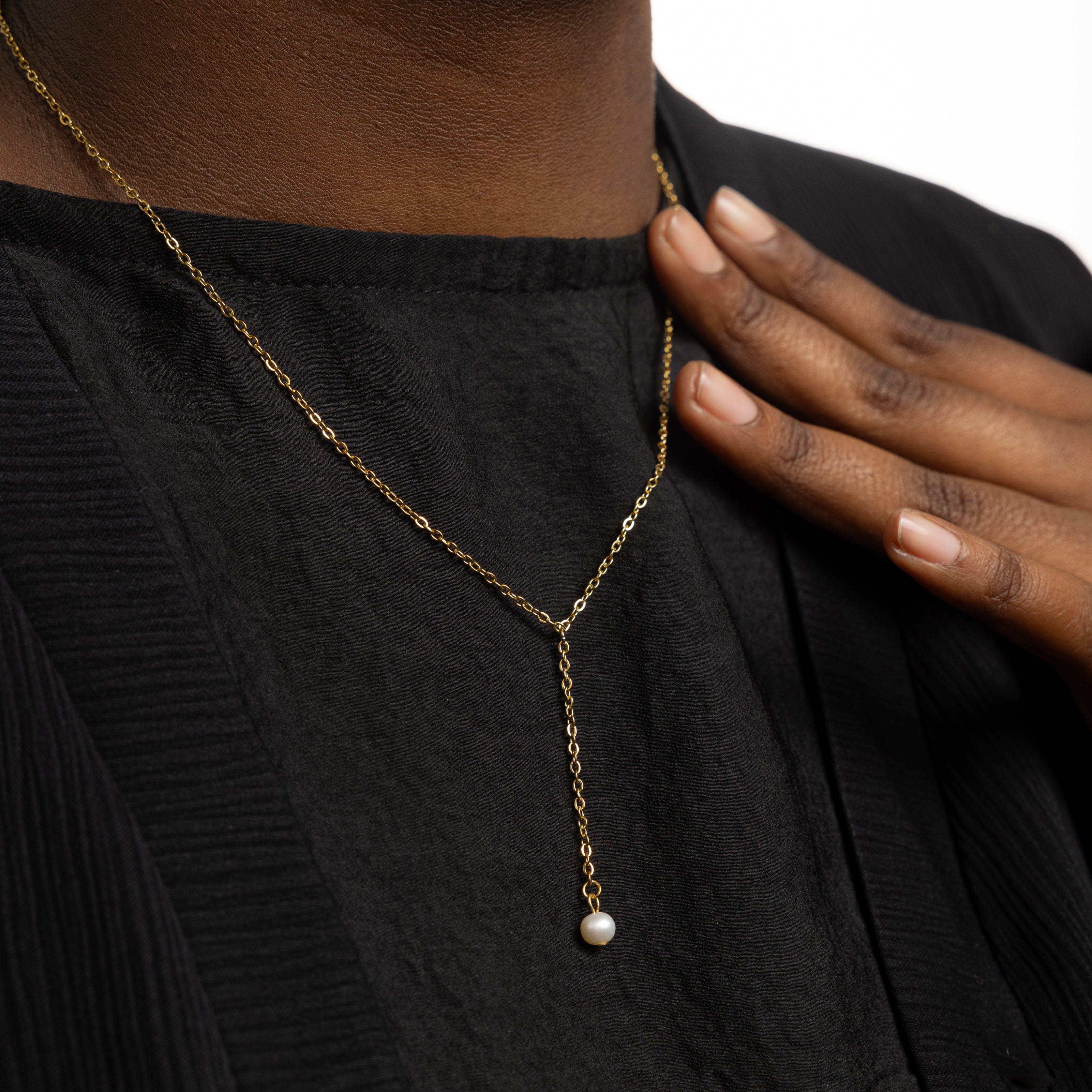 Elegant Pearl Lariat Necklace for Women