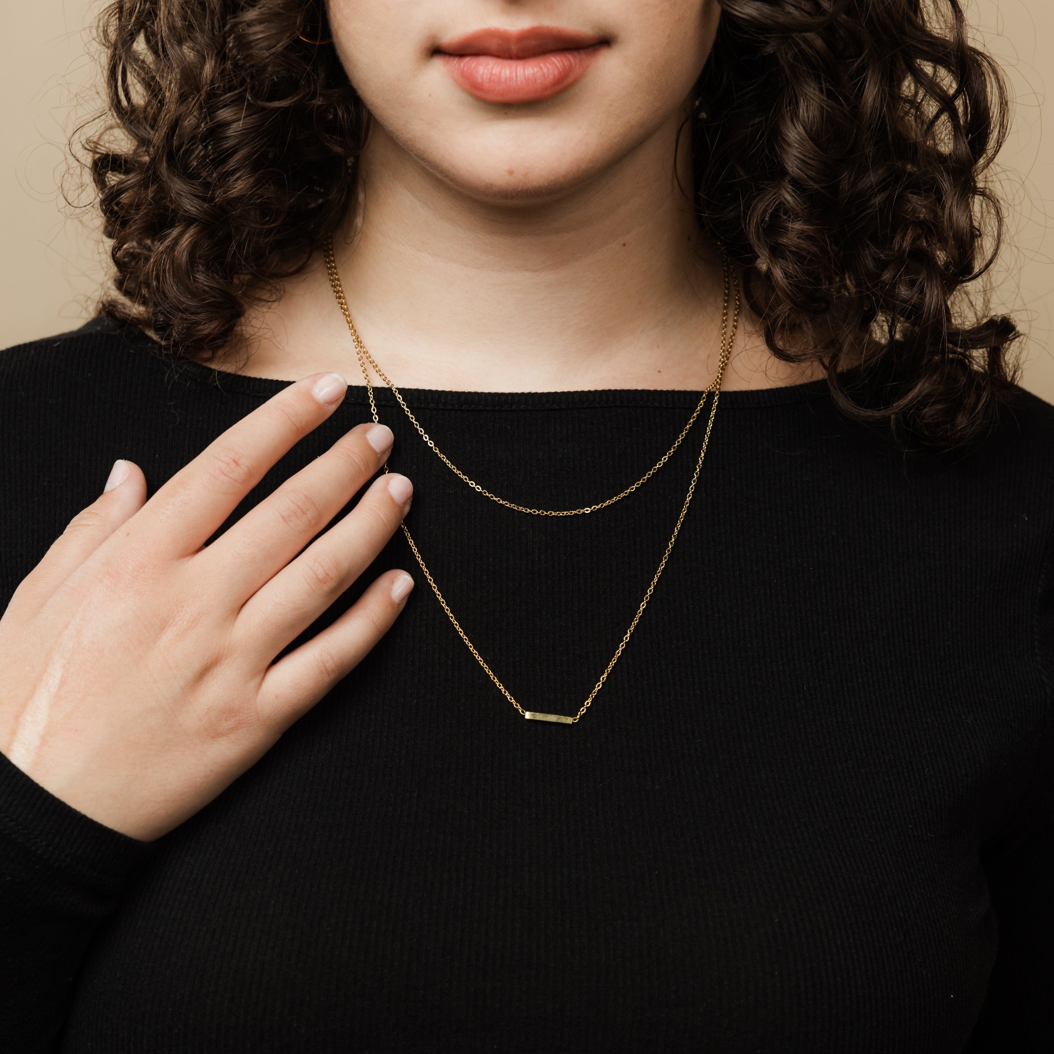 Stylish Cable & Bar Necklace Set for Layering