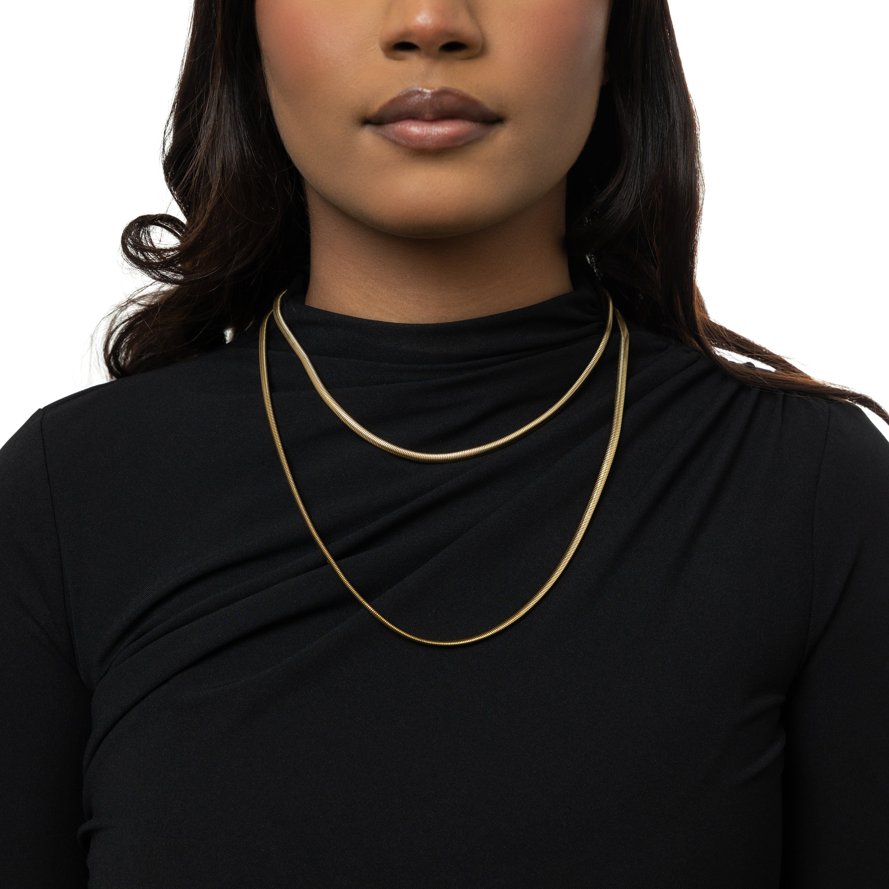 Elegant Rounded Snake Chain Necklace