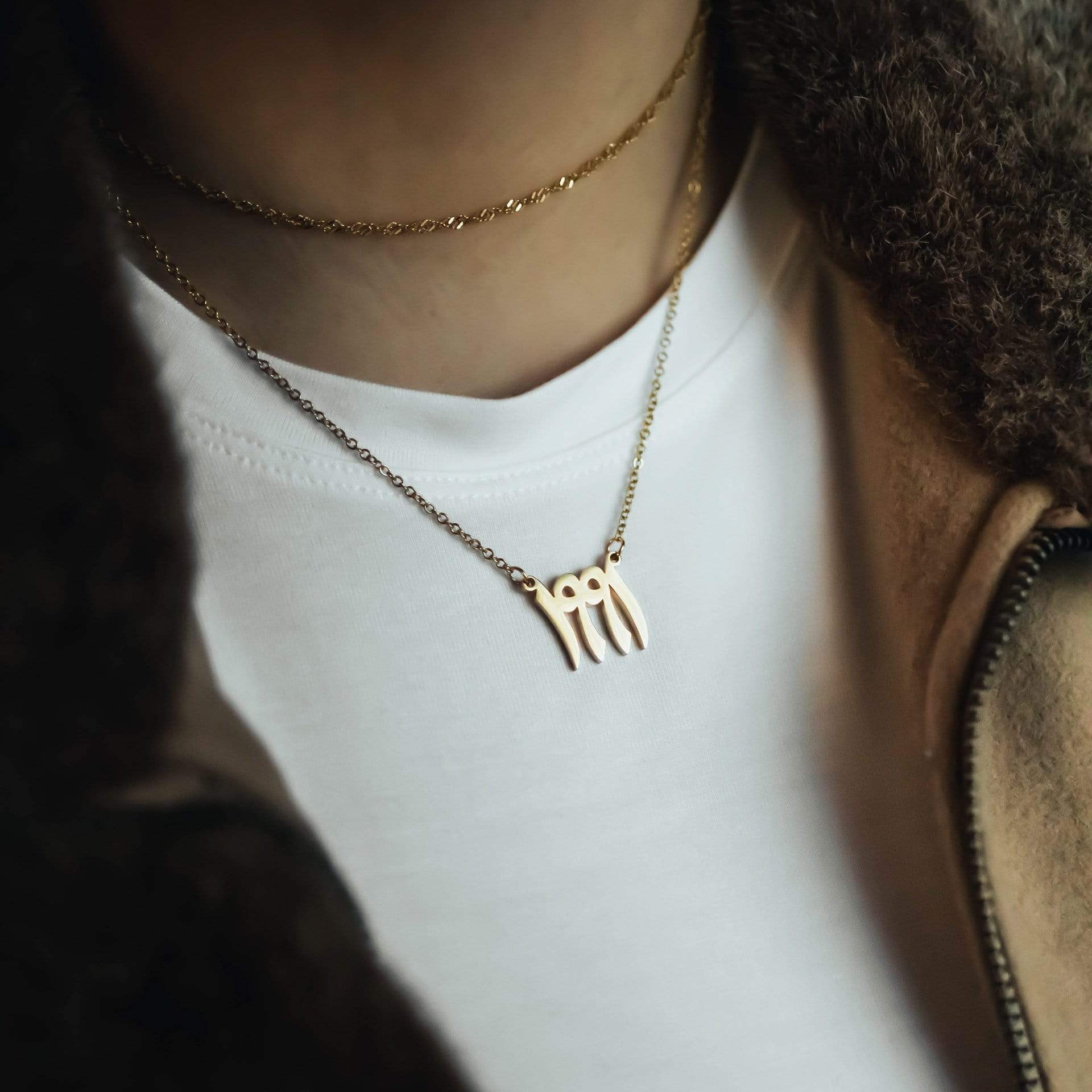 Personalized Arabic Birth Year Necklace